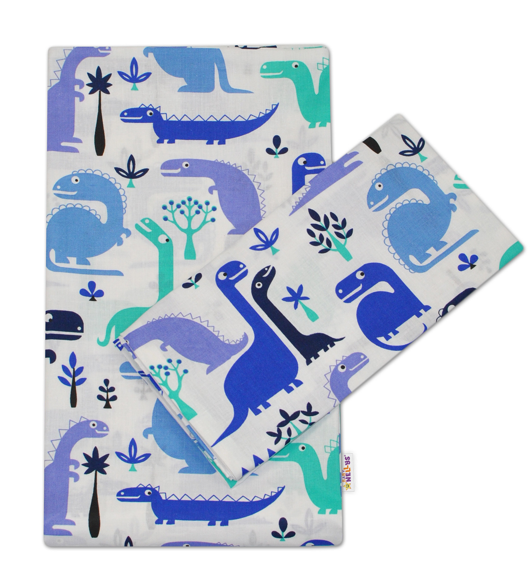 Baby Nellys 2-dílné bavlněné povlečení 135x100 -  Dinosaurus modrý Baby Nellys