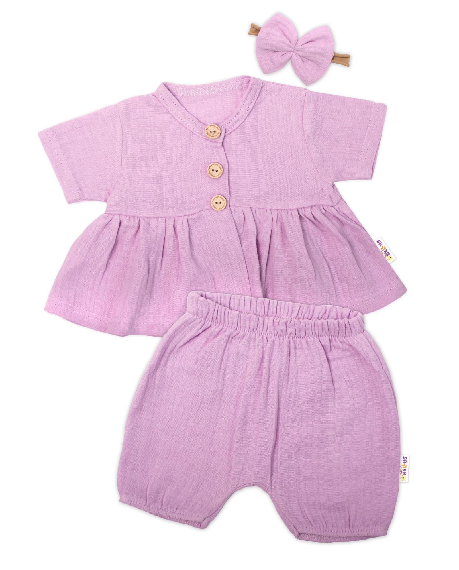 Baby Nellys 3-dílná mušelínová soupr