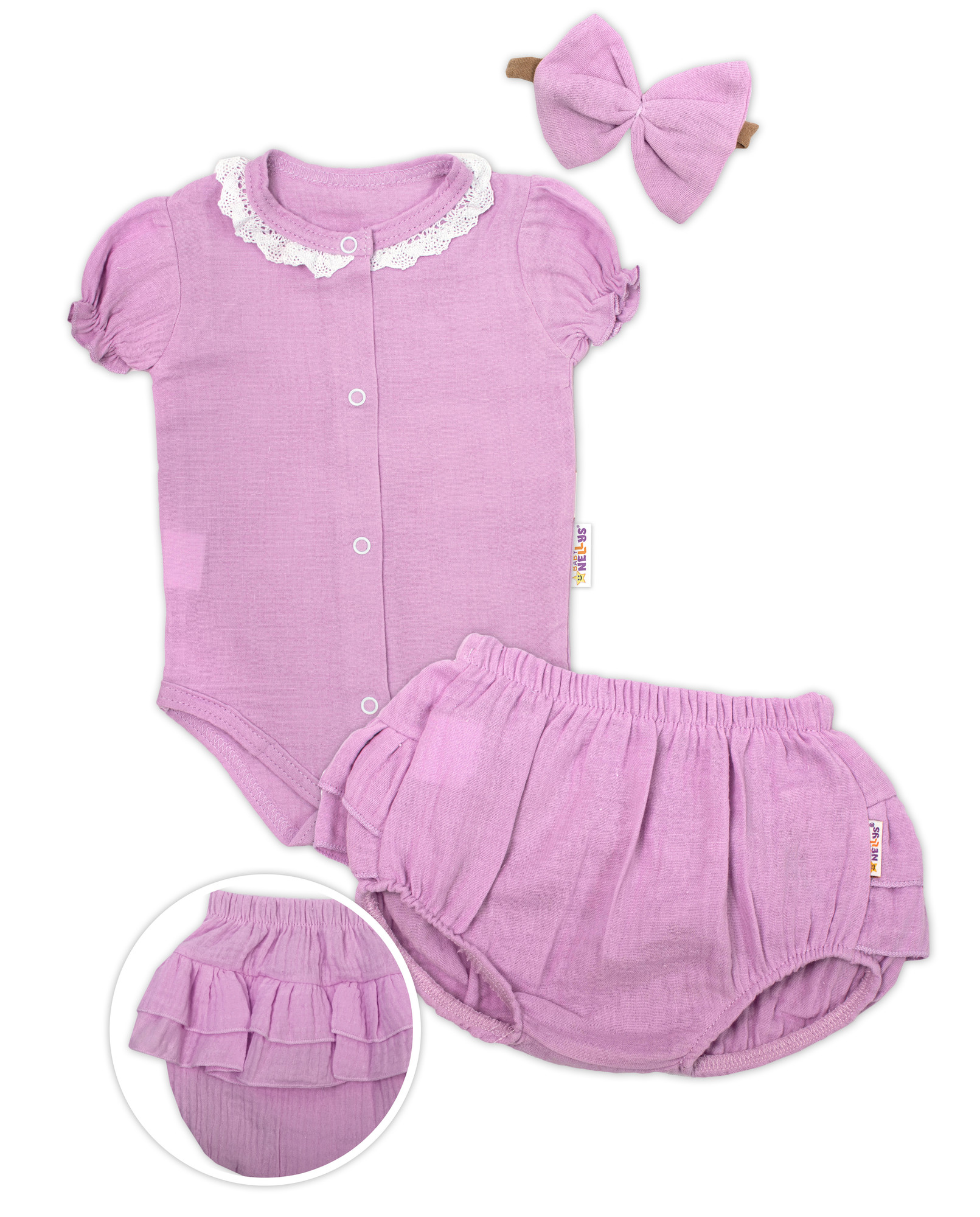 Baby Nellys 3-dílná mušelínová soupravička
