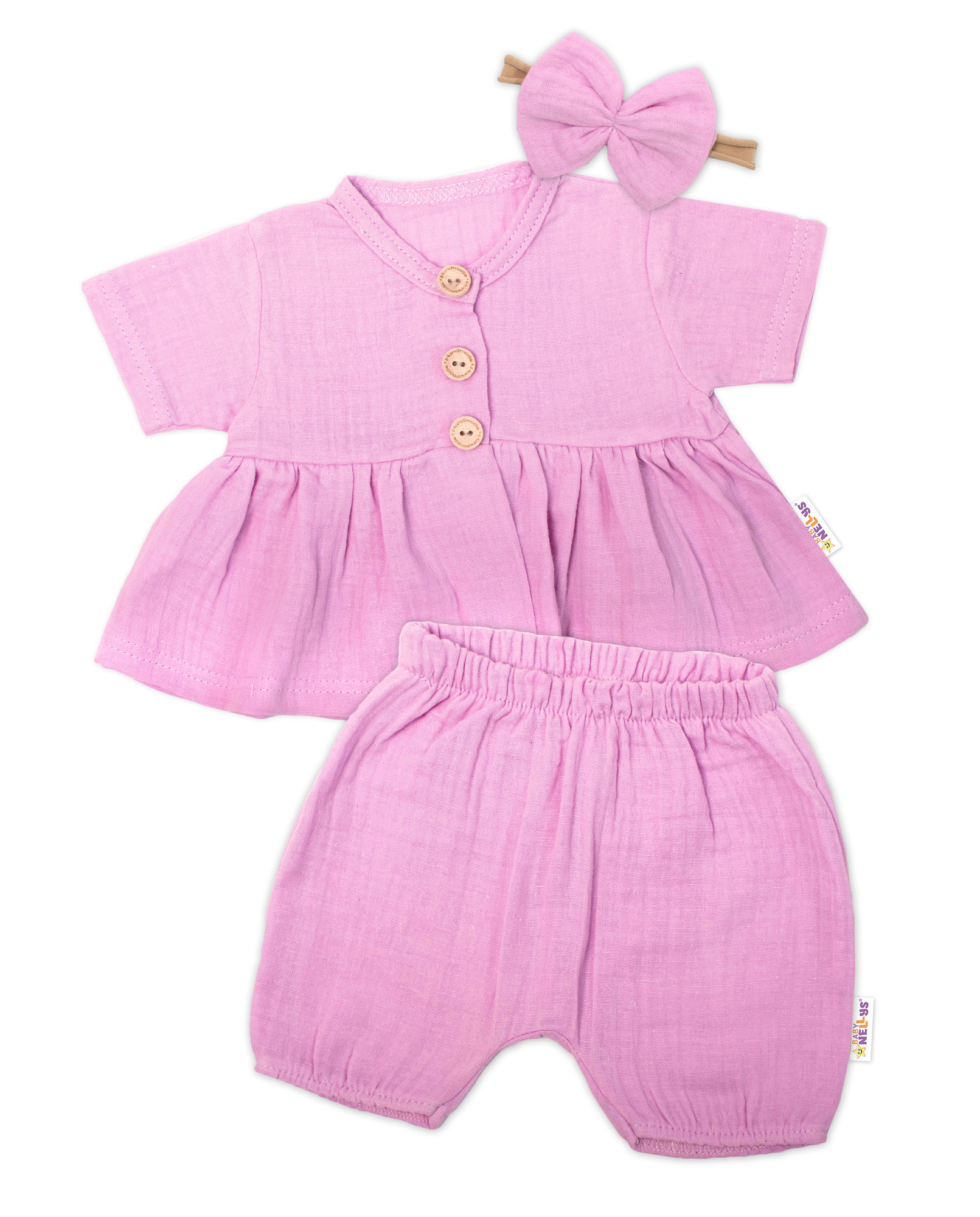Baby Nellys 3-dílná mušelínová soupravička