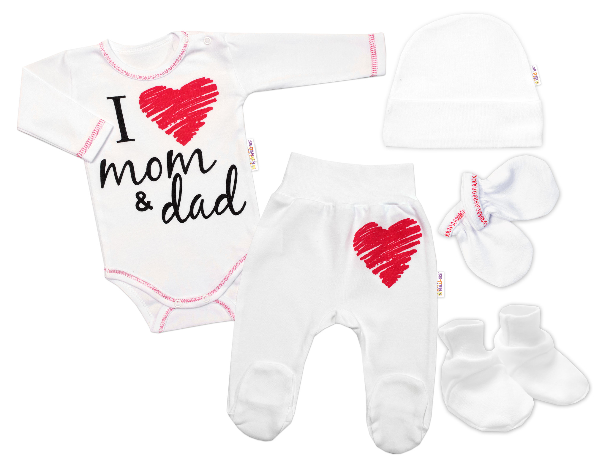 Baby Nellys 5D sada do porodnice I love mom & dad