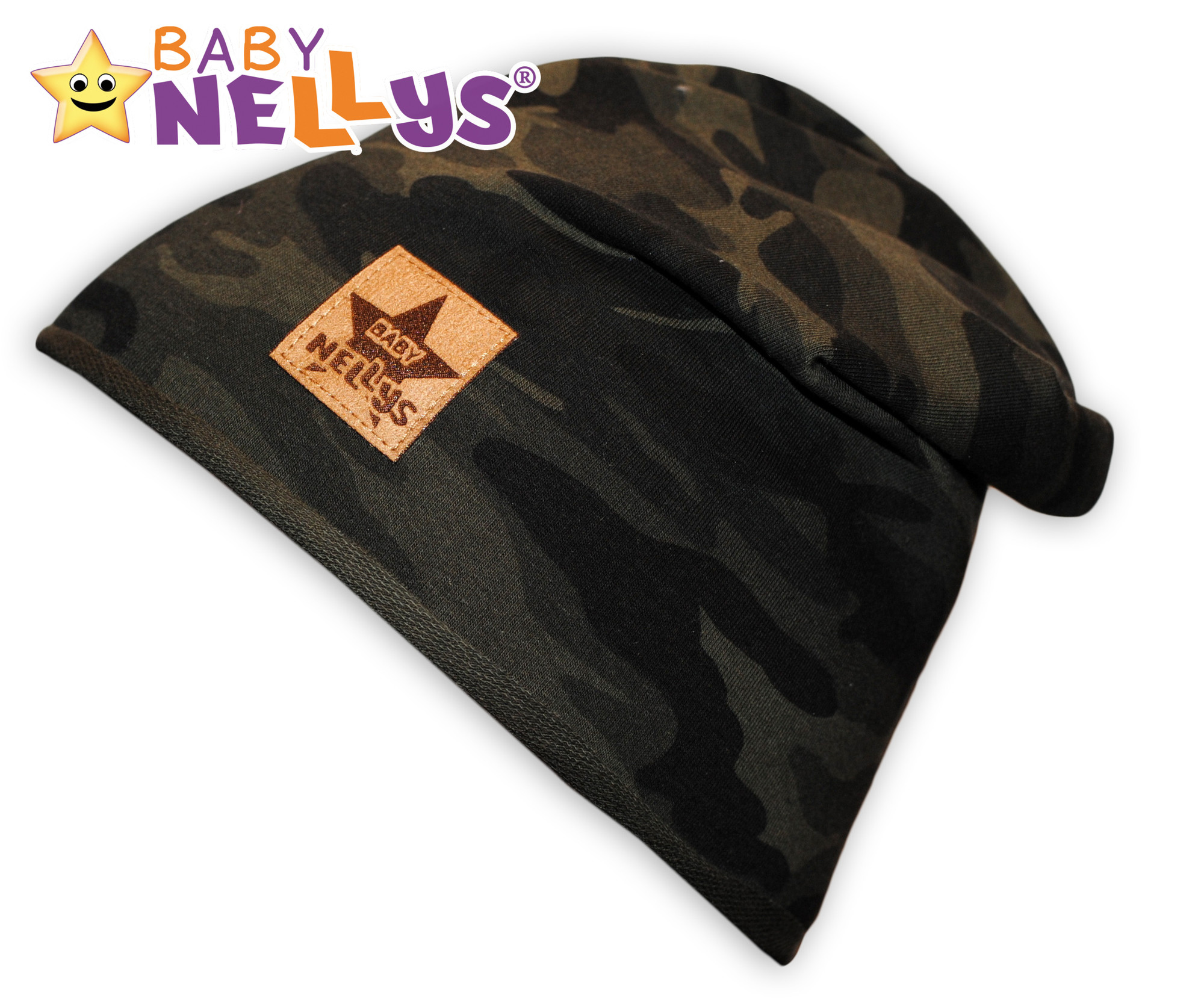 Baby Nellys Bavlněná čepička Army ® - zelená Baby Nellys