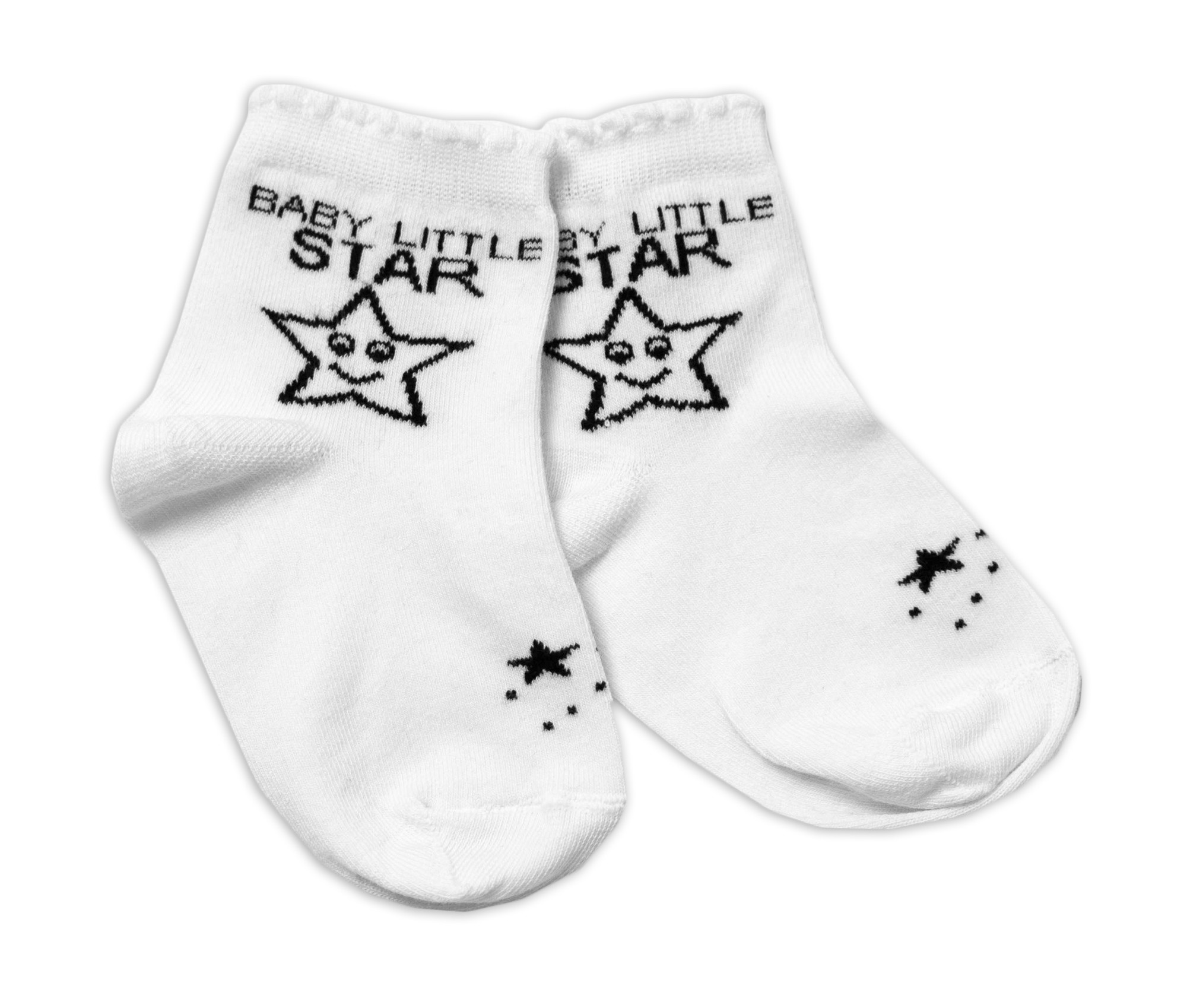 Baby Nellys Bavlněné ponožky Baby Little Star - bílé vel.  122/128 Baby Nellys