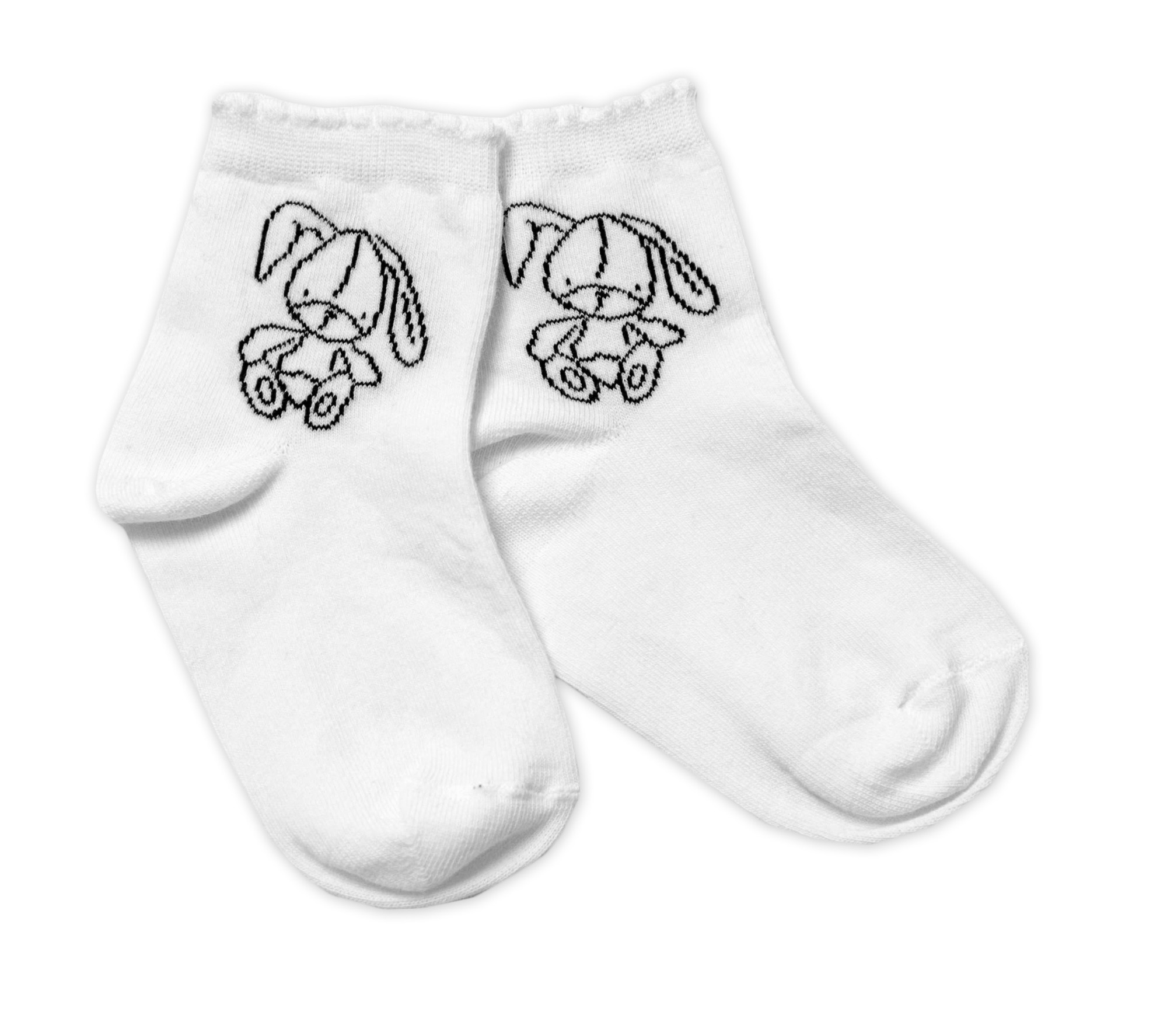 Baby Nellys Bavlněné ponožky Cutte Bunny - bílé vel.  104/116 Baby Nellys