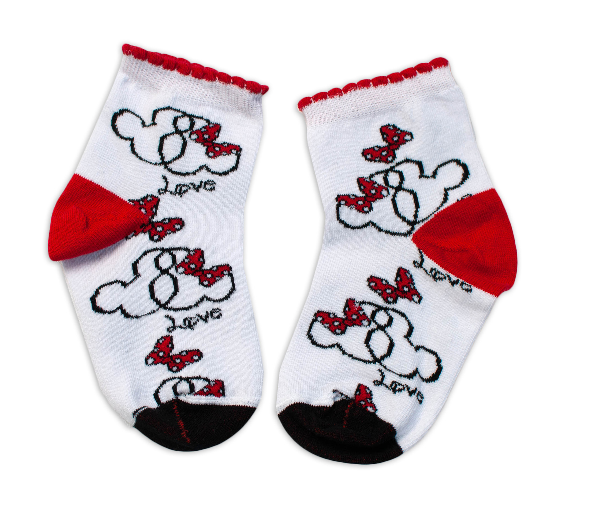 Baby Nellys Bavlněné ponožky Minnie Love - bílé vel.  104/116 Baby Nellys