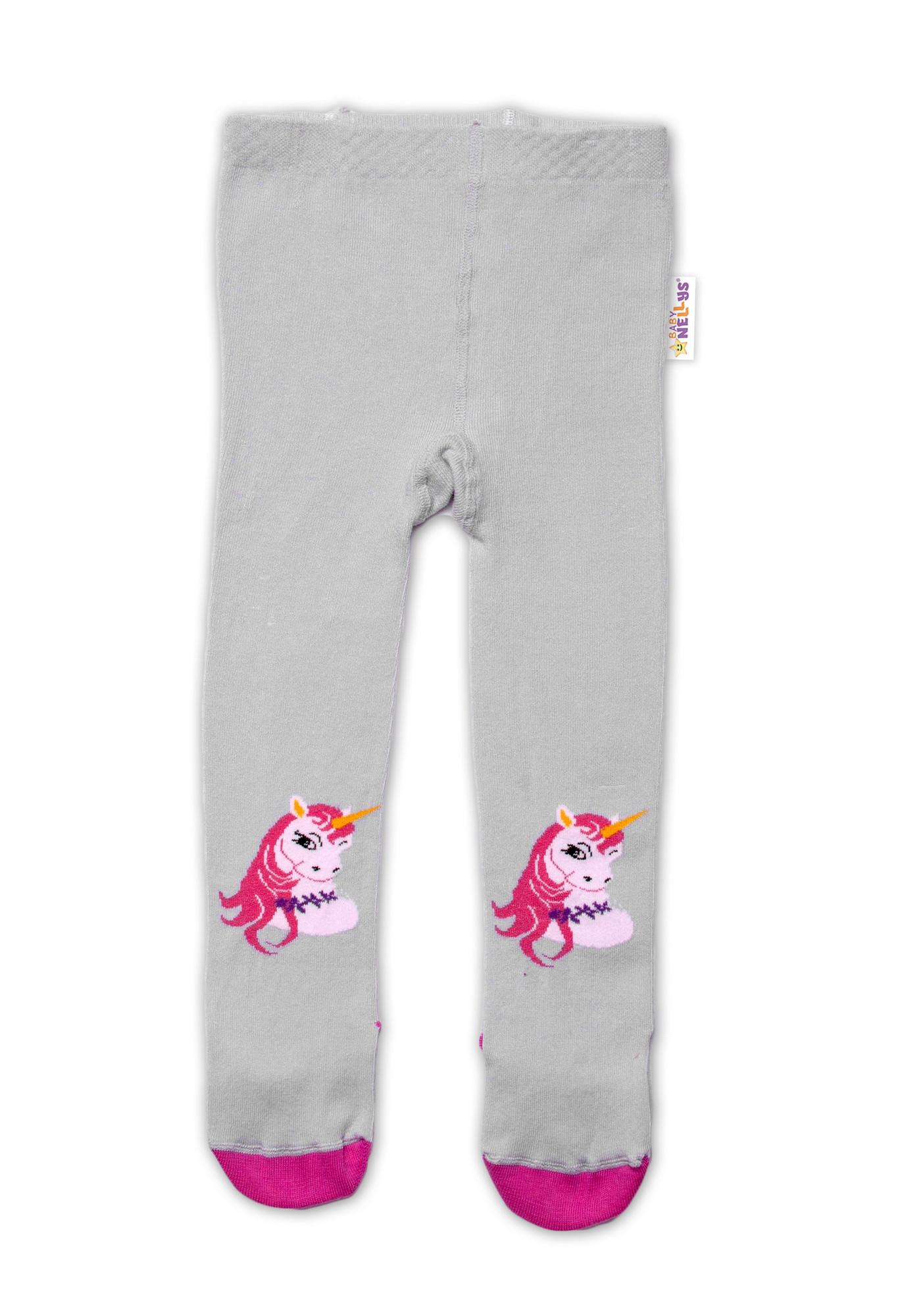 Baby Nellys Bavlněné punčocháče Unicorn - šedé vel.  104/110 Baby Nellys