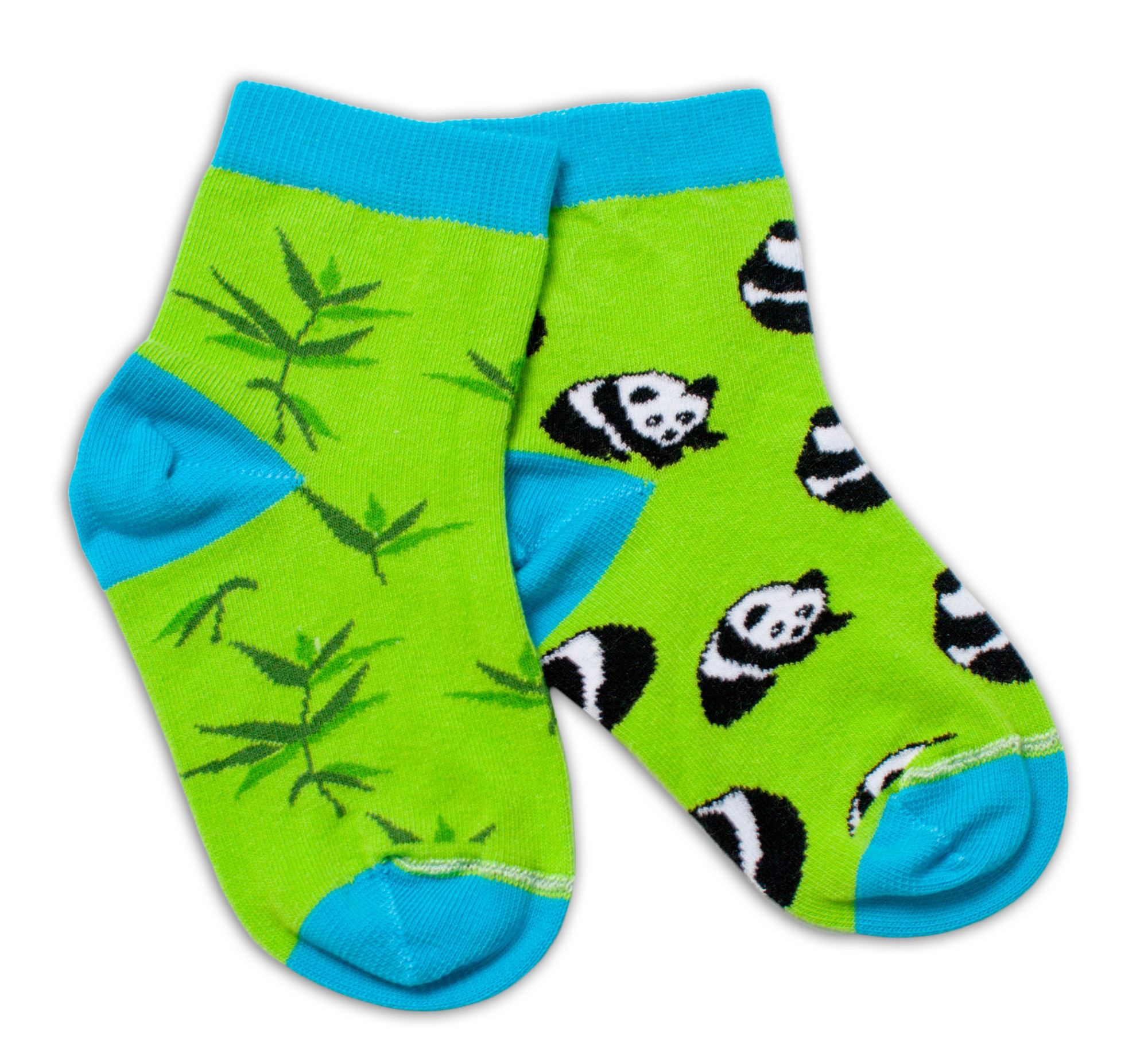 Baby Nellys Bavlněné veselé ponožky Panda - zelené vel.  104/116 Baby Nellys