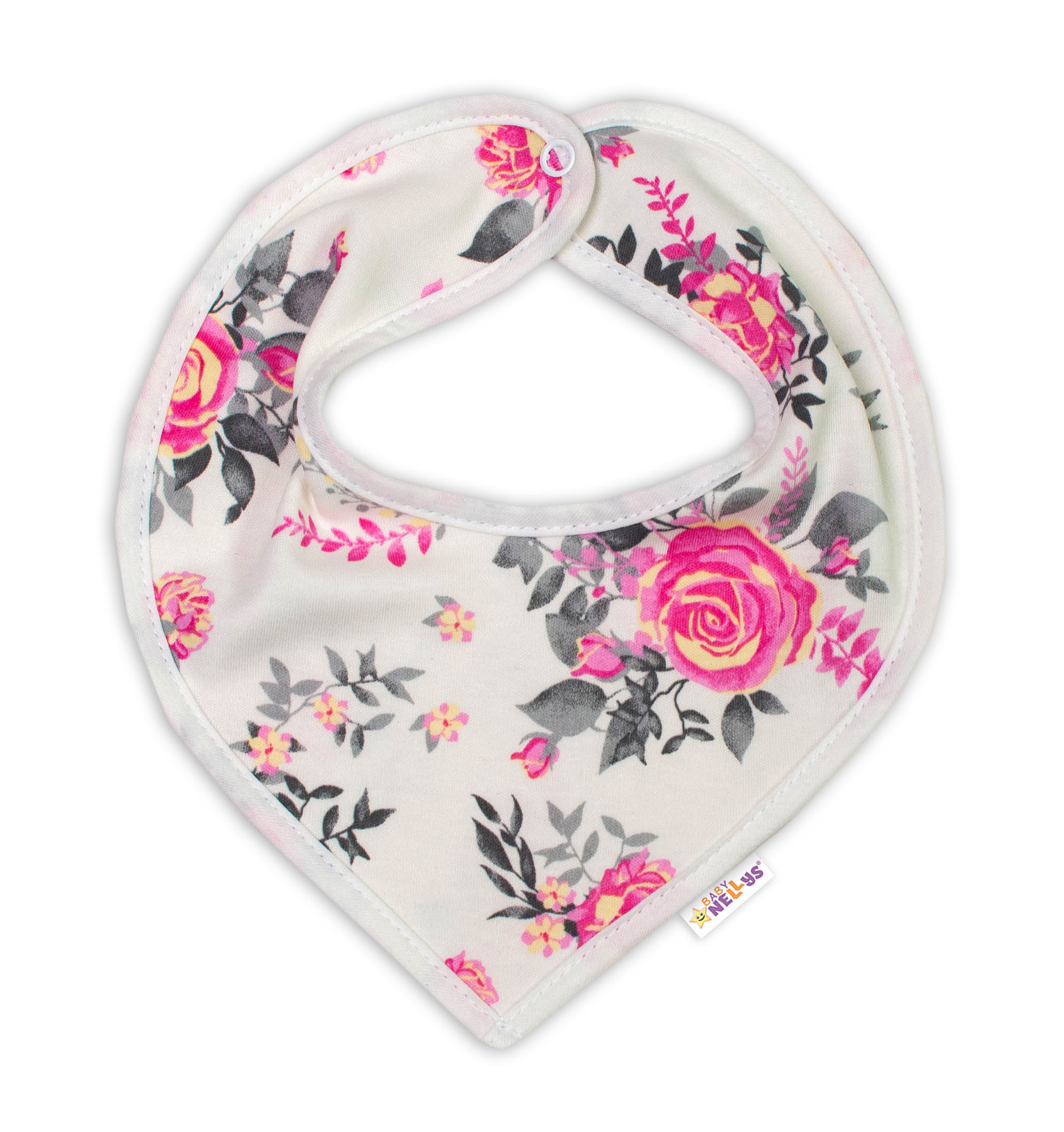 Baby Nellys Bavlněný šátek na krk New Roses - smetanový Baby Nellys