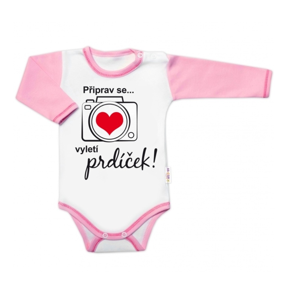 Baby Nellys Body dl. rukáv - Připrav se..vyletí prdíček