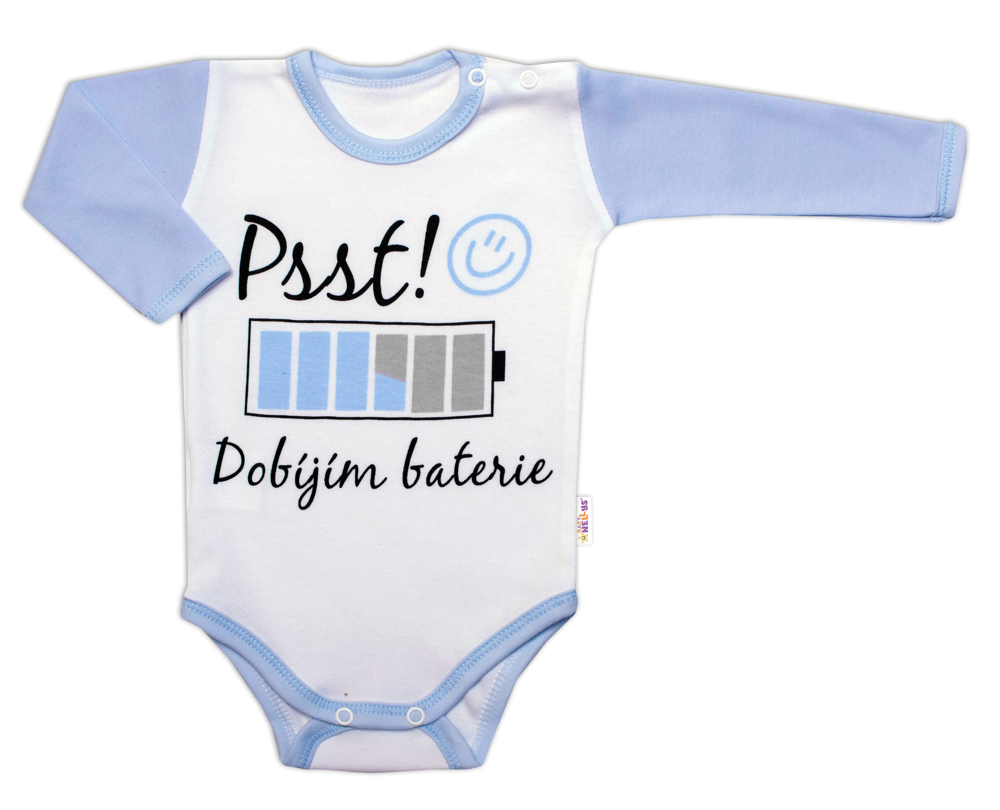 Baby Nellys Body dl. rukáv -  Psst! Dobíjím baterie