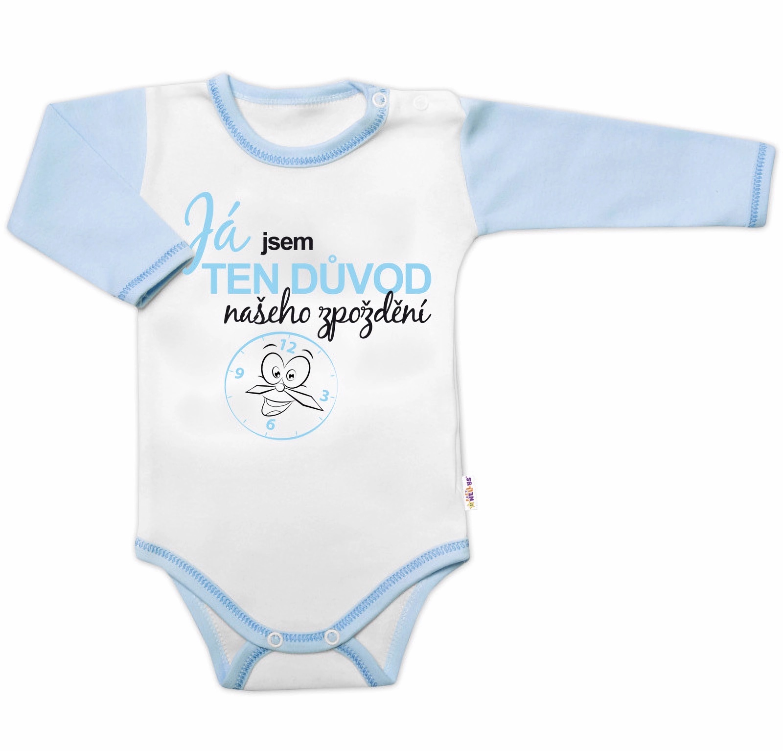 Baby Nellys Body dl. rukáv s vtip. textem