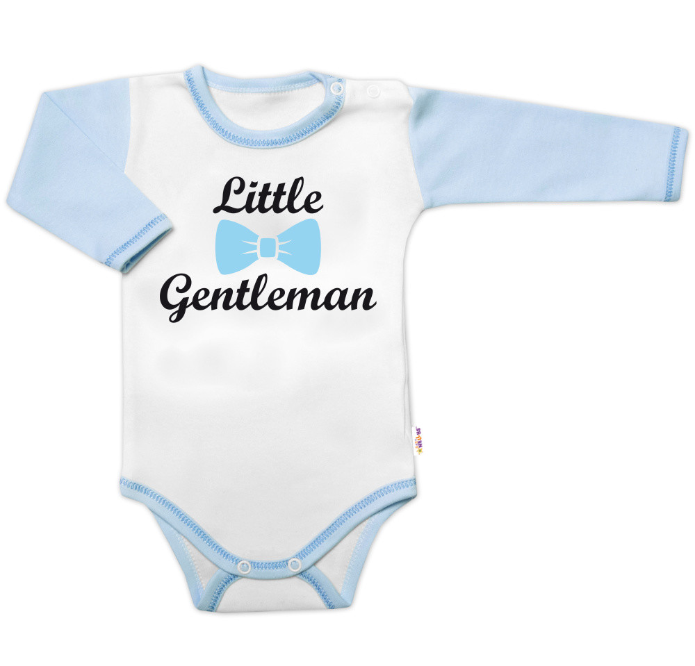 Baby Nellys Body dl. rukáv s vtip. textem  Little Gentleman