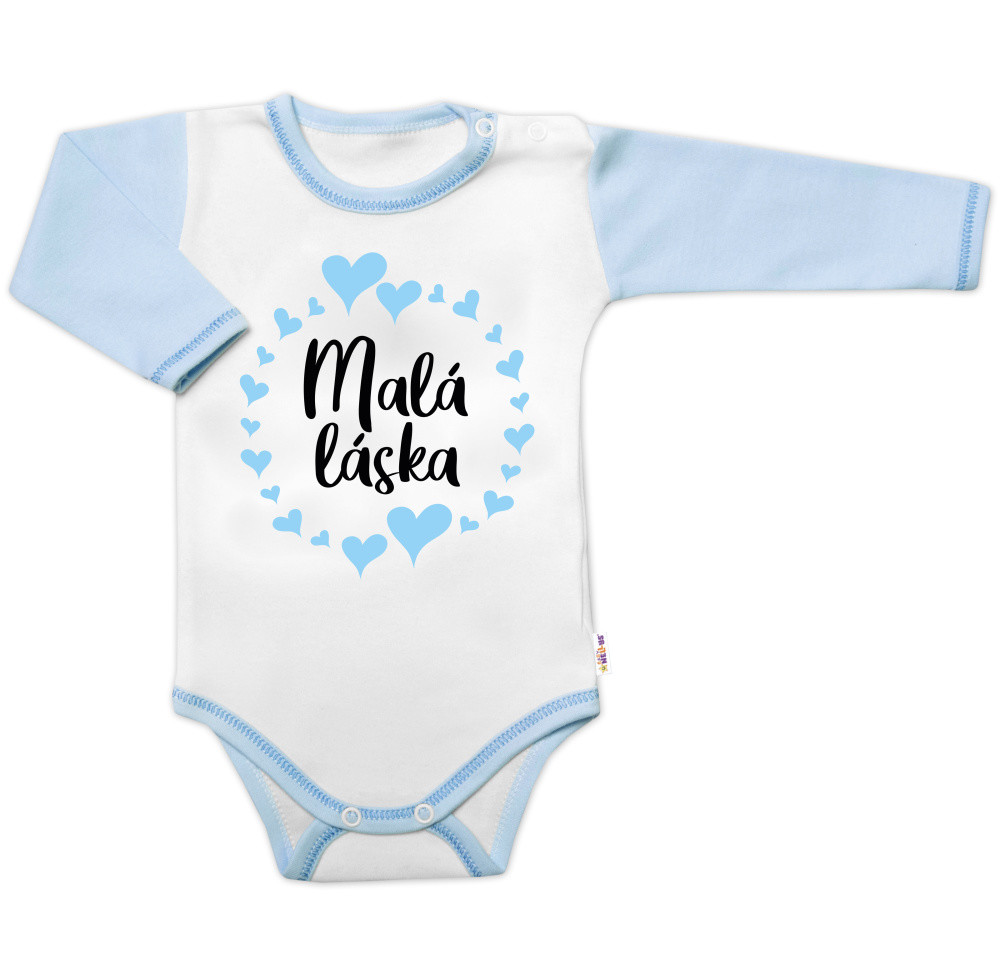 Baby Nellys Body dl. rukáv s vtip. textem  Malá láska vel.  68