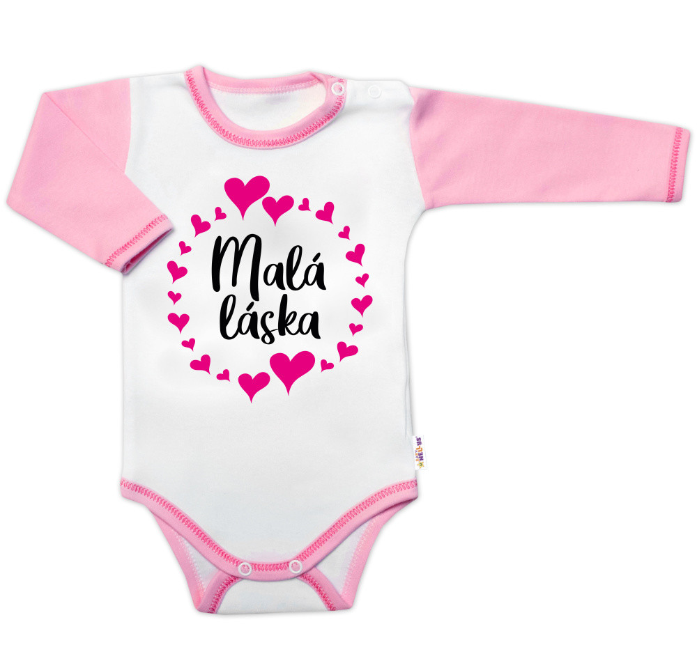 Baby Nellys Body dl. rukáv s vtip. textem   Malá láska vel.  86