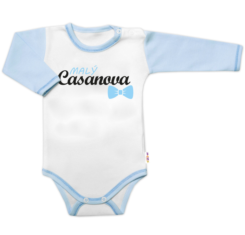 Baby Nellys Body dl. rukáv s vtip. textem  Malý Casanova