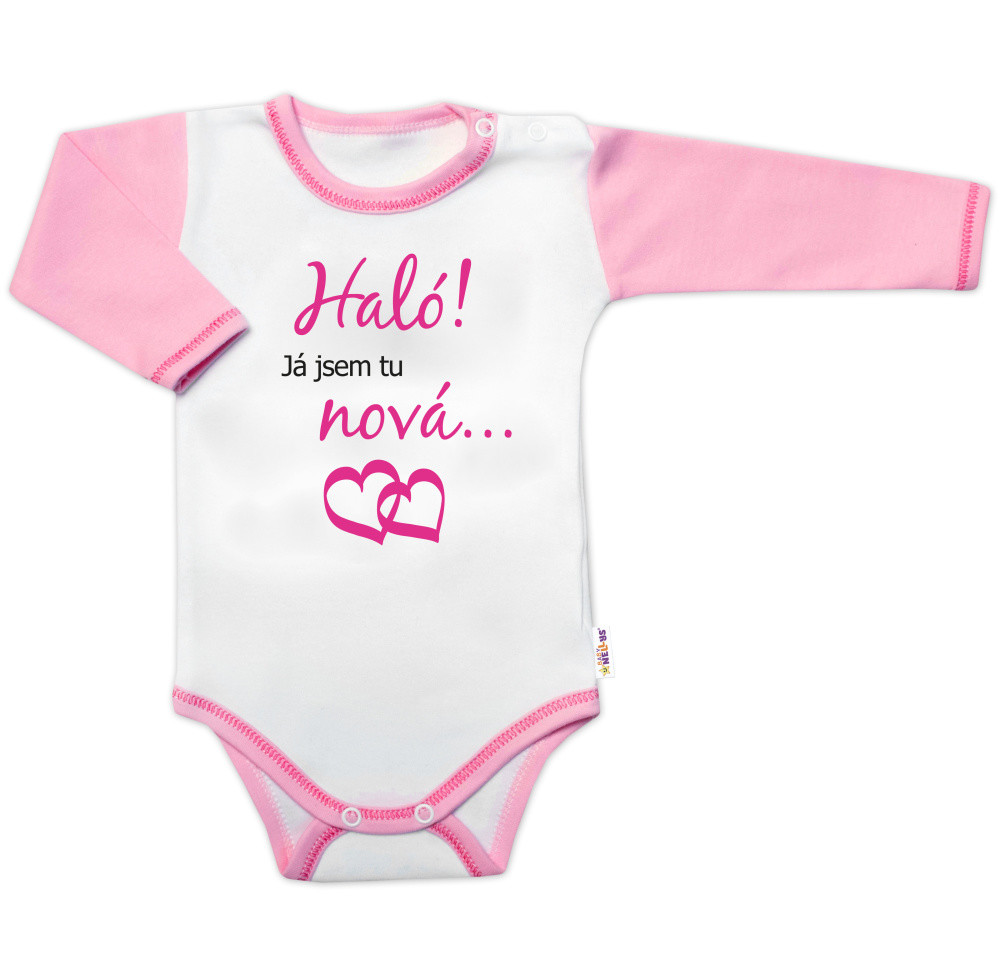 Baby Nellys Body dl. rukáv s vtipným textem