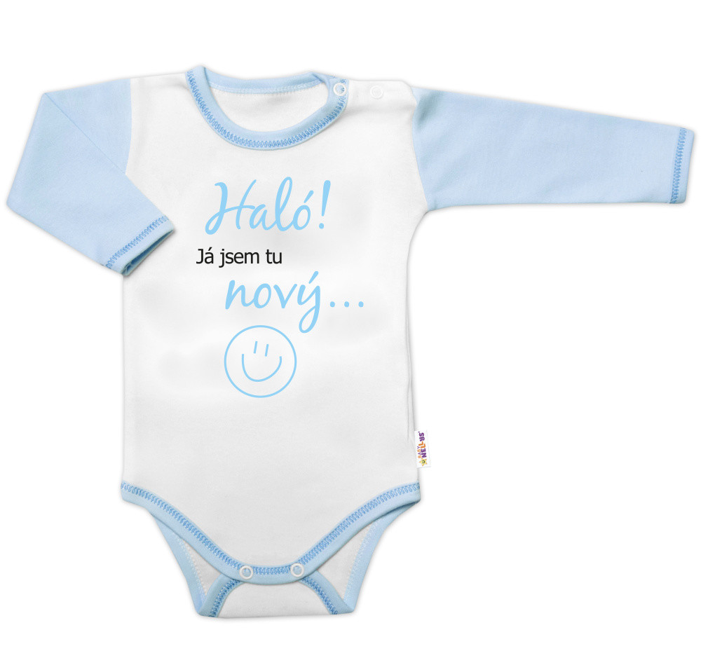 Baby Nellys Body dl. rukáv s vtipným textem