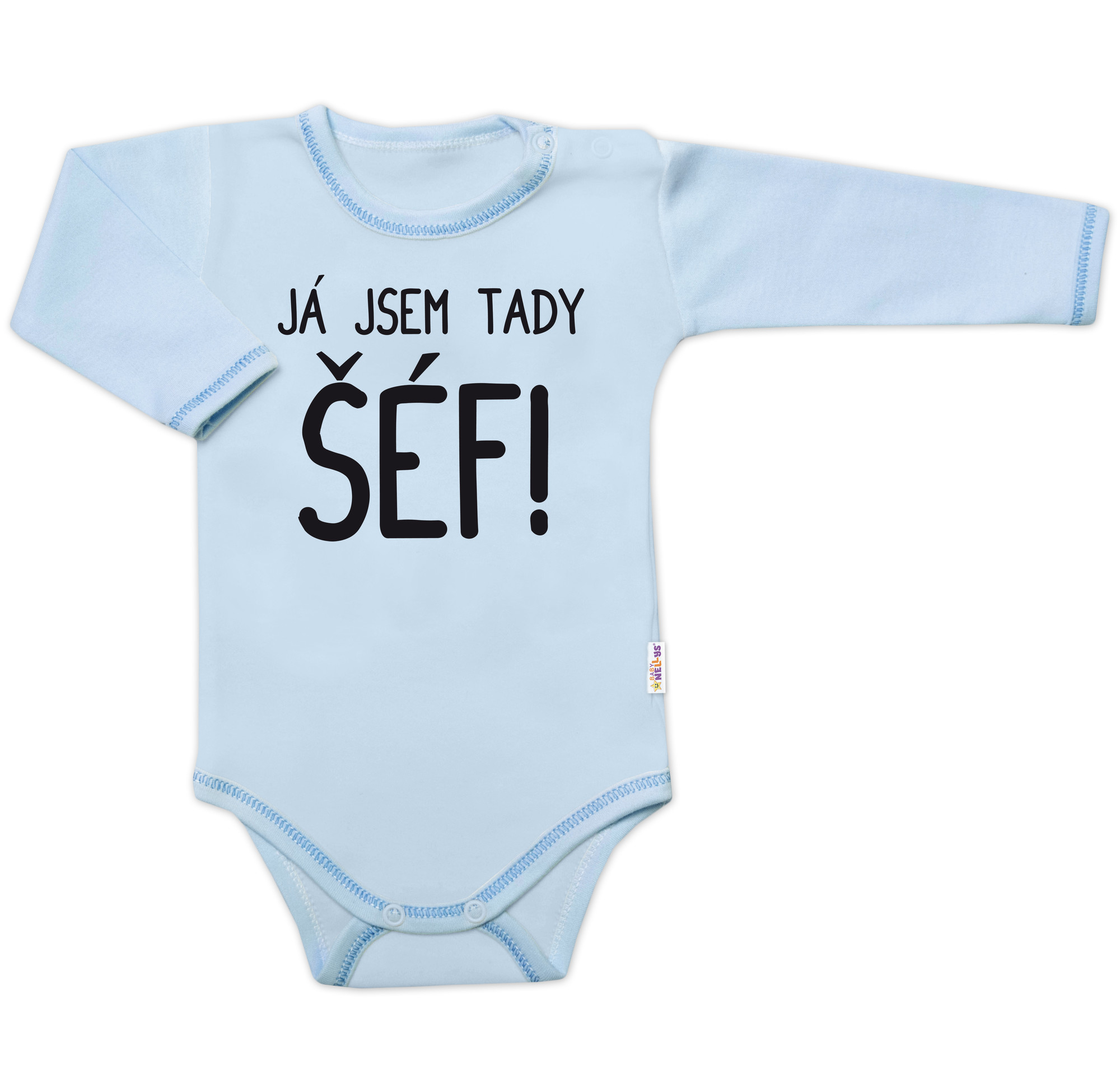 Baby Nellys Body dl. rukáv s vtipným textem
