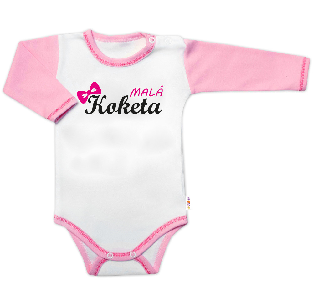 Baby Nellys Body dl. rukáv s vtipným textem