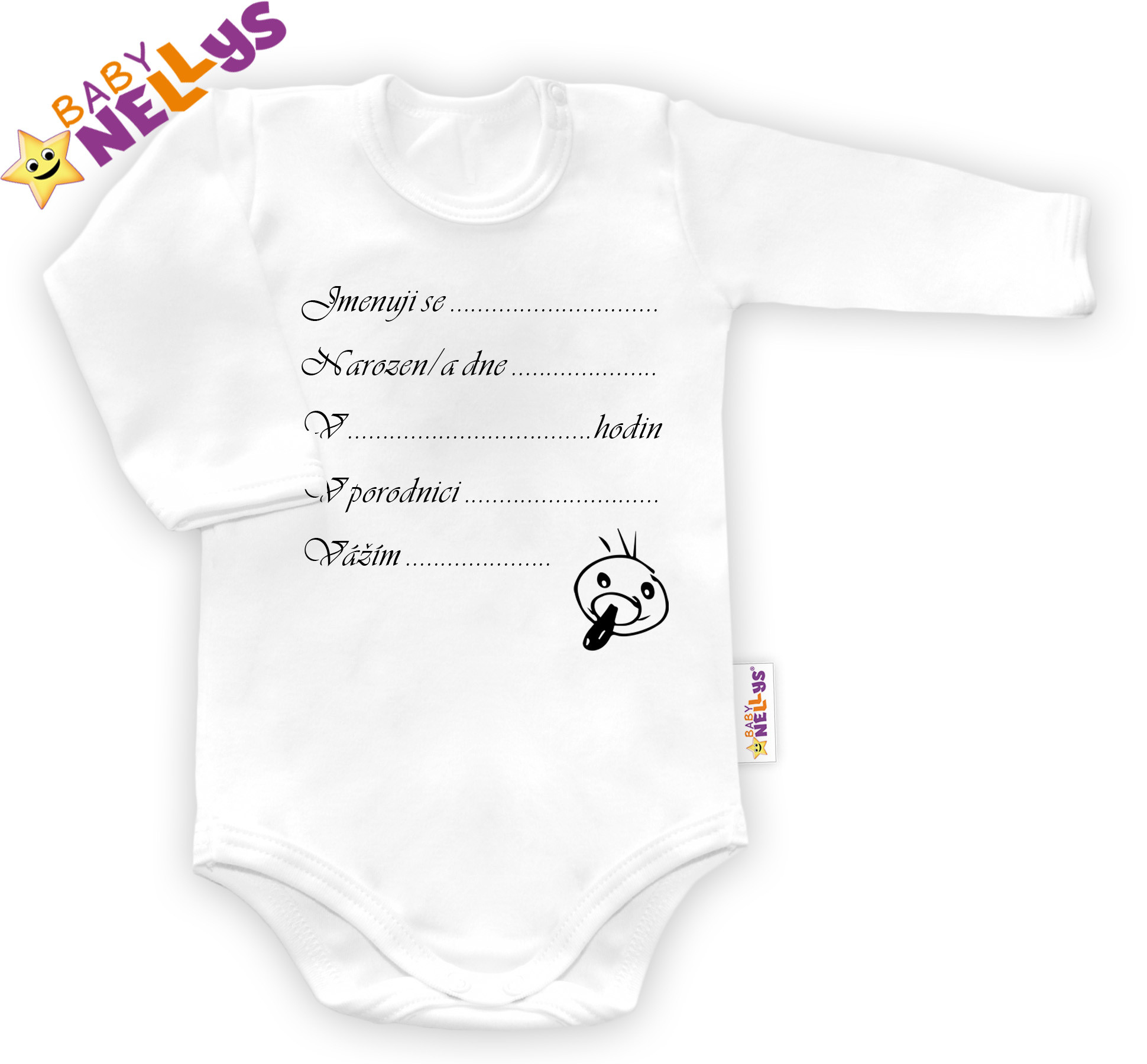 Baby Nellys Body dl. rukáv vel. 80