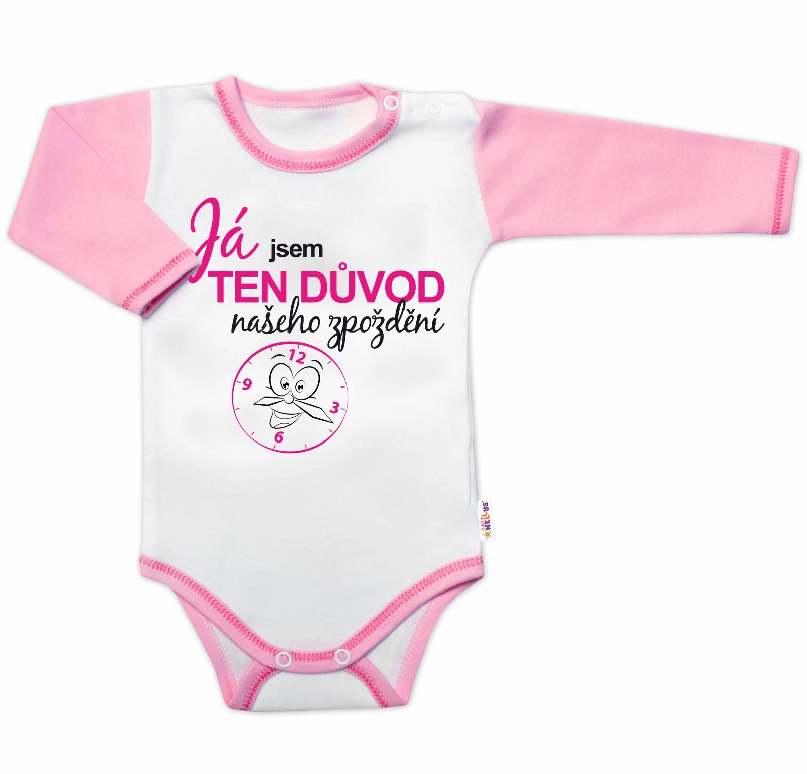 Baby Nellys Body dl.rukáv s vtip. textem