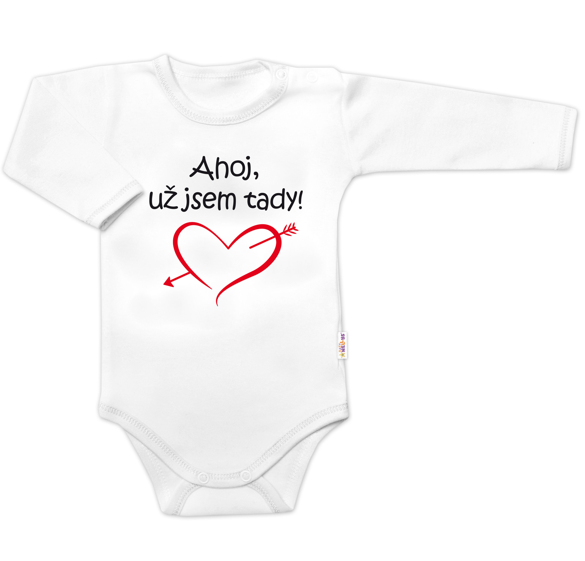 Baby Nellys Body dlouhý rukáv Ahoj už jsem tady!