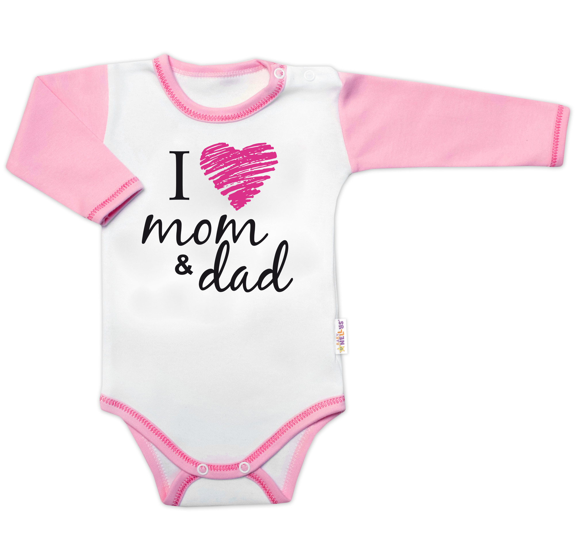 Baby Nellys Body dlouhý rukáv  I love mom & dad