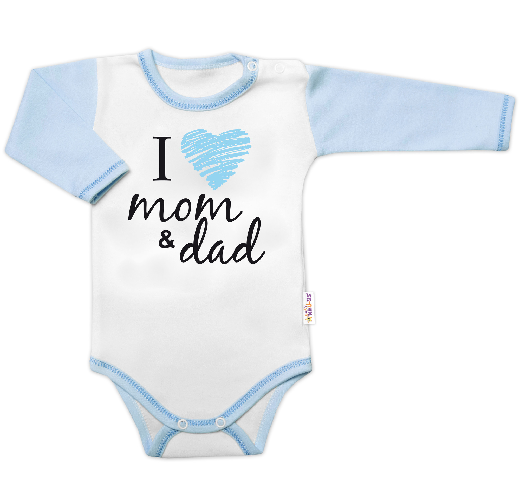 Baby Nellys Body dlouhý rukáv  I love mom & dad