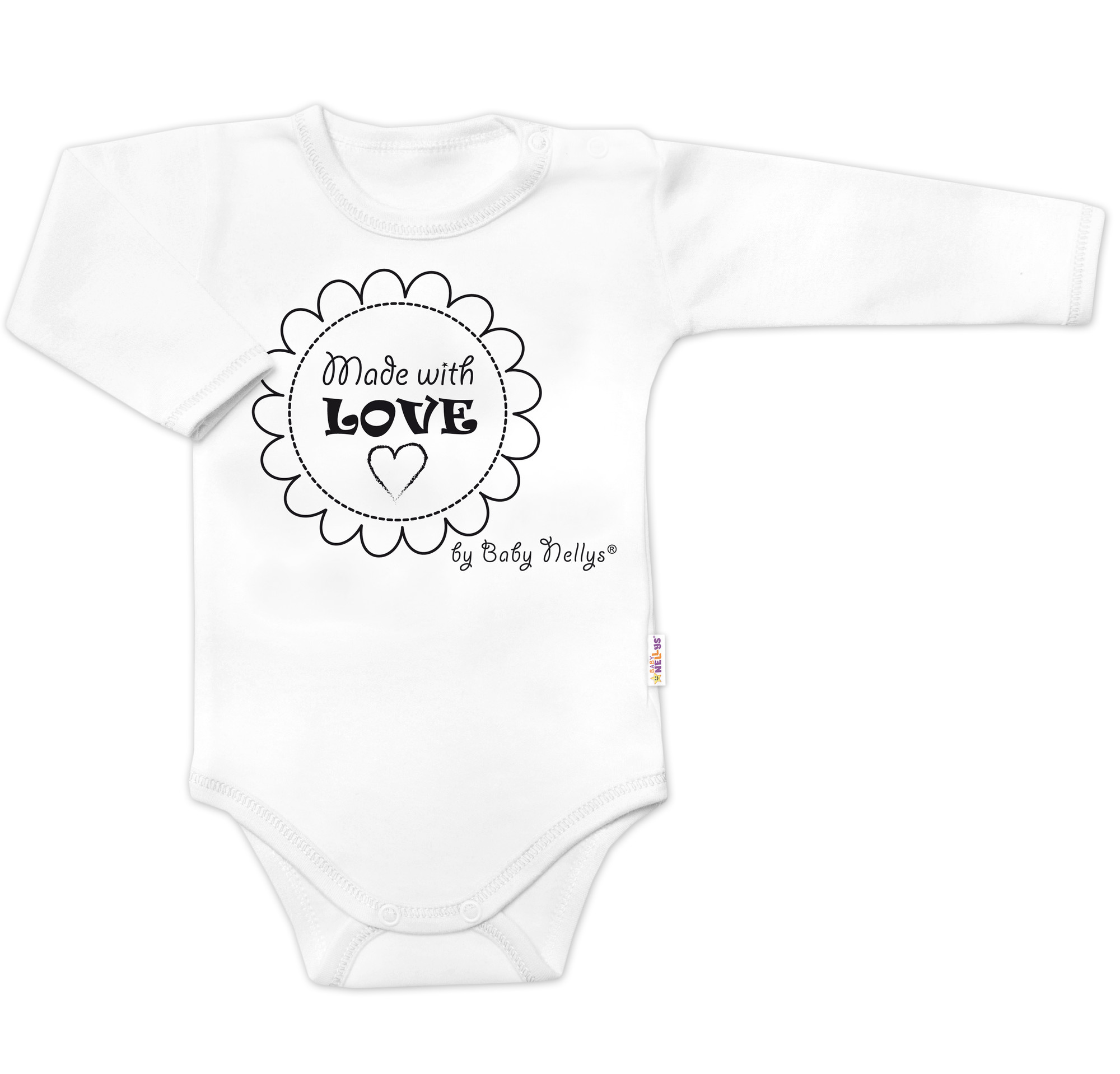 Baby Nellys Body dlouhý rukáv Made with love