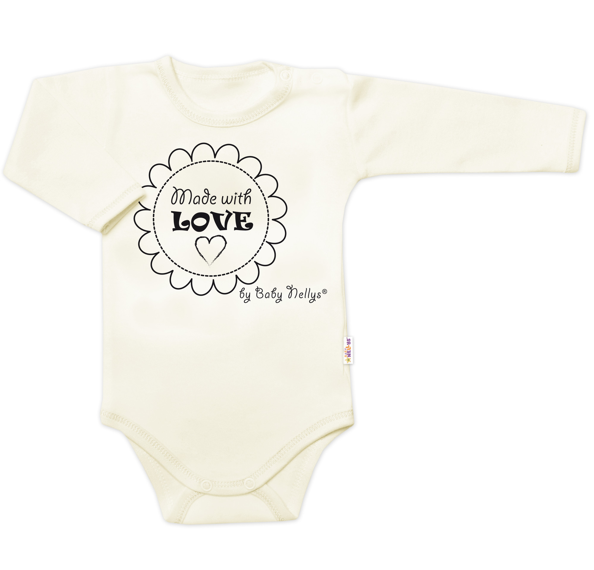 Baby Nellys Body dlouhý rukáv Made with love