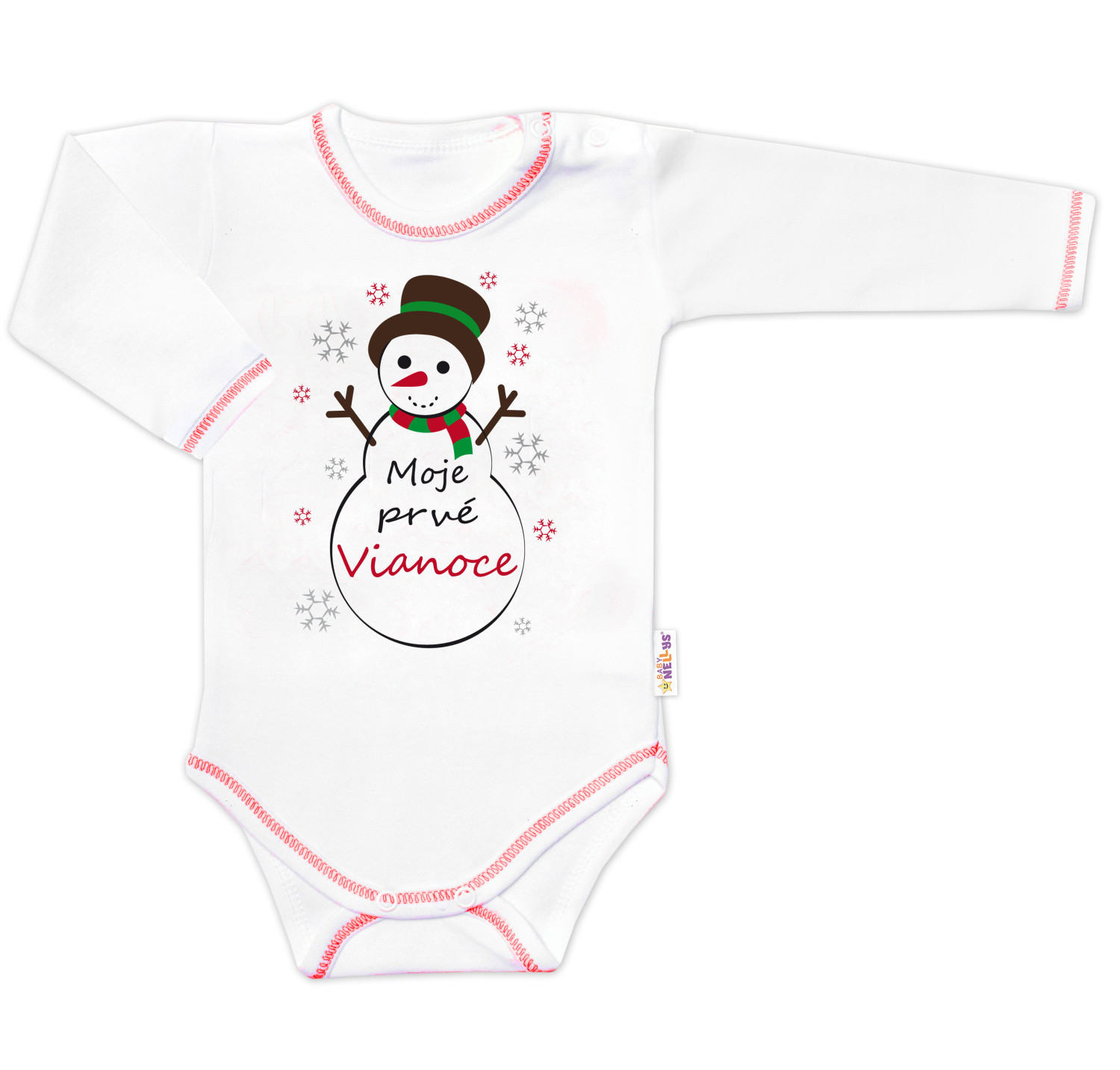 Baby Nellys Body dlouhý rukáv Moje prvé Vianoce