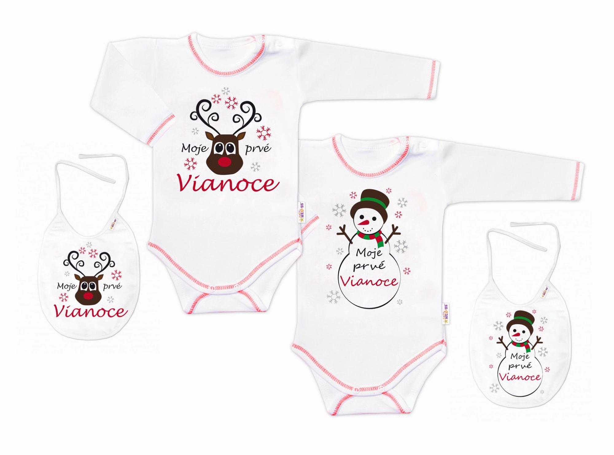 Baby Nellys Body dlouhý rukáv Moje prvé Vianoce