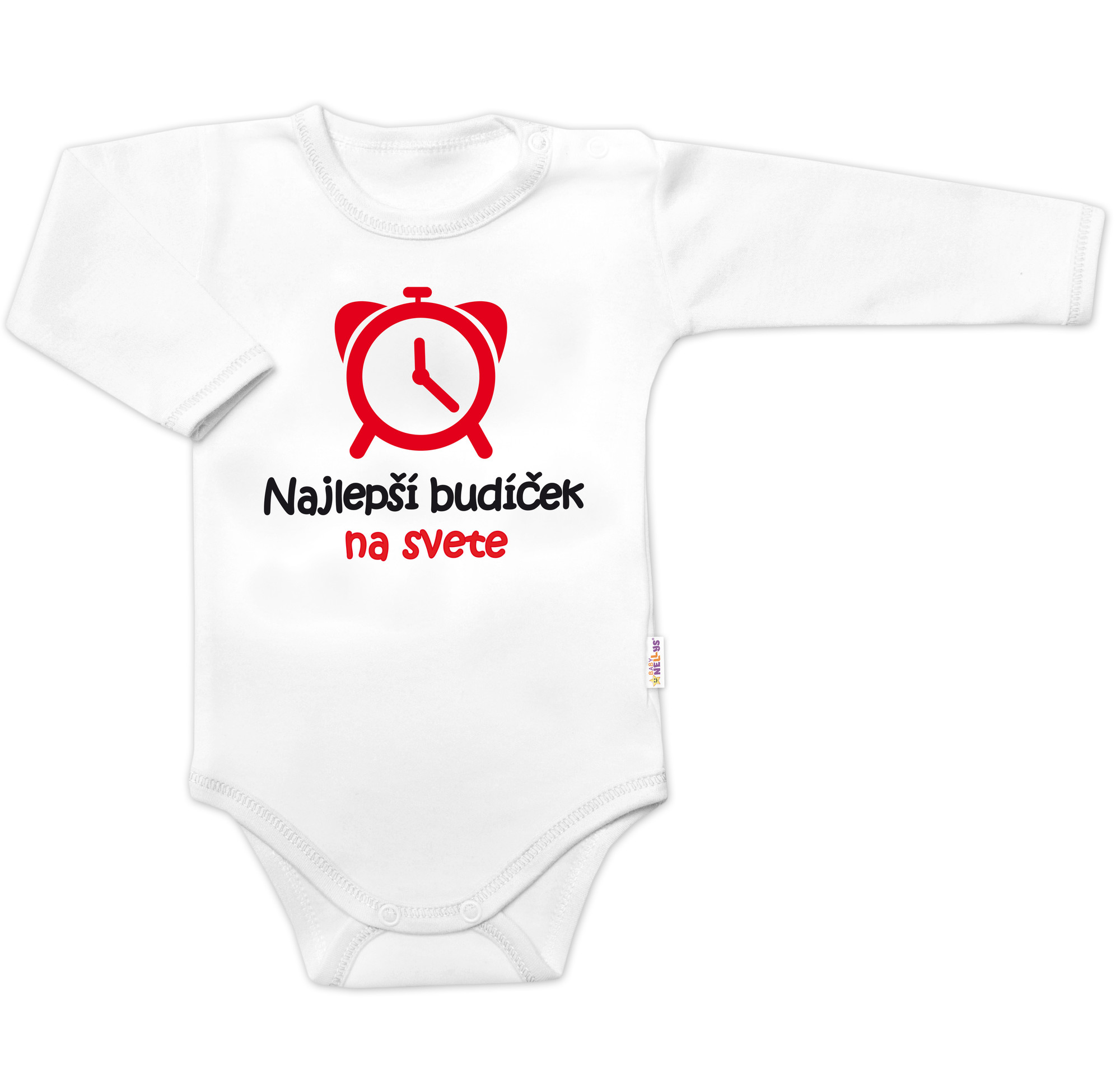 Baby Nellys Body dlouhý rukáv Najlepší budíček na svete