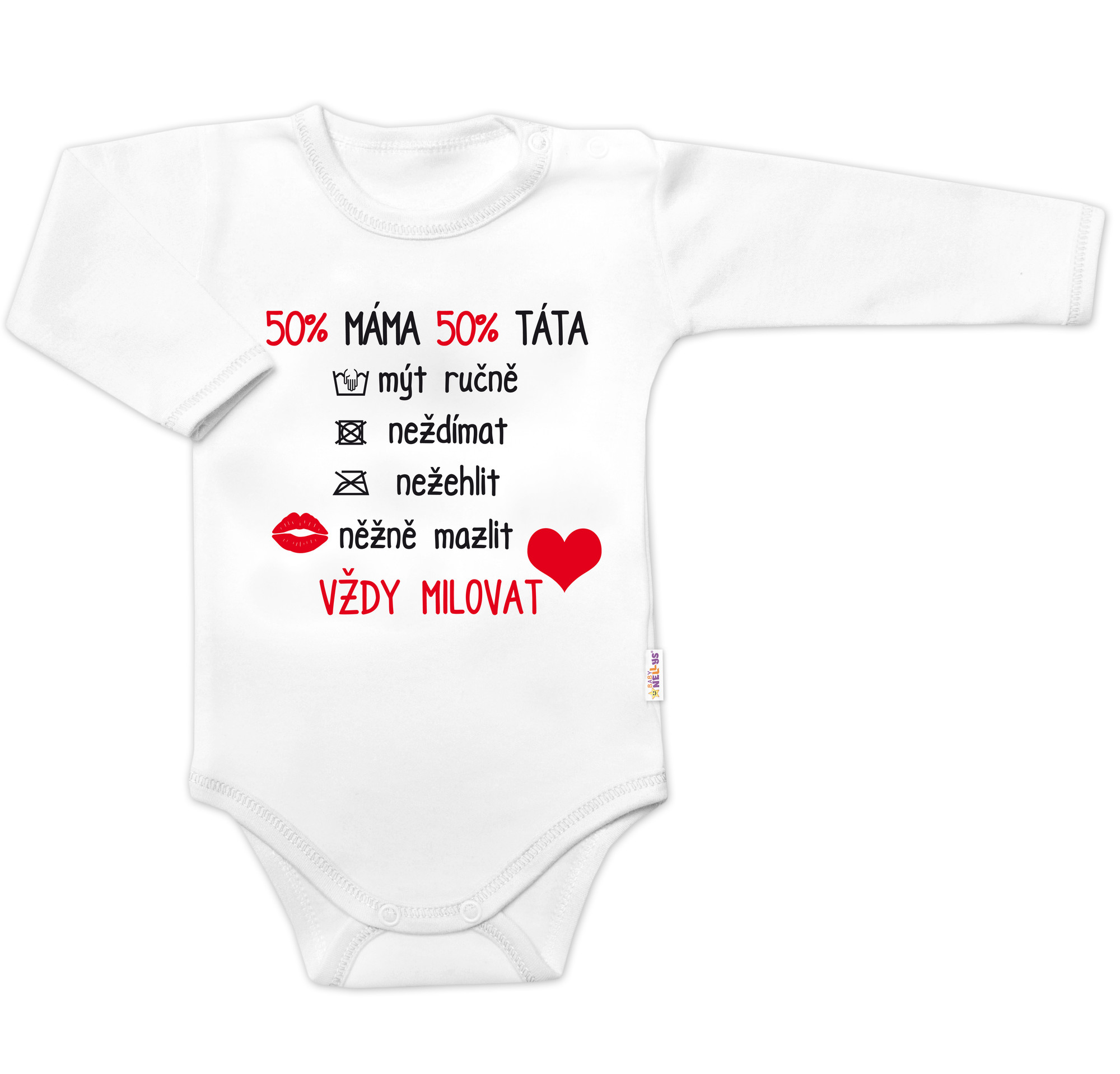 Baby Nellys Body dlouhý rukáv Vždy milovat