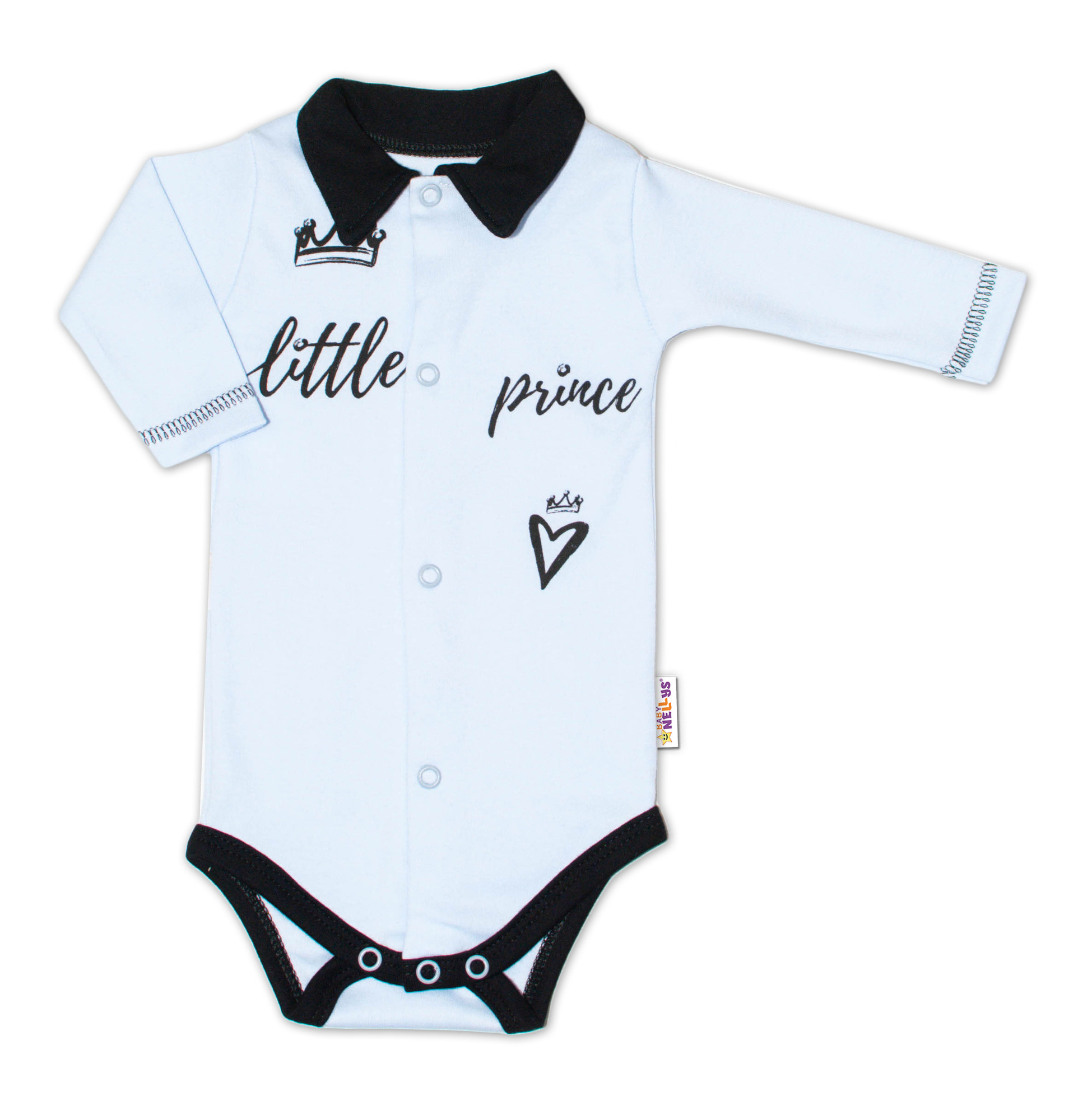 Baby Nellys Body dlouhý rukáv s límečkem
