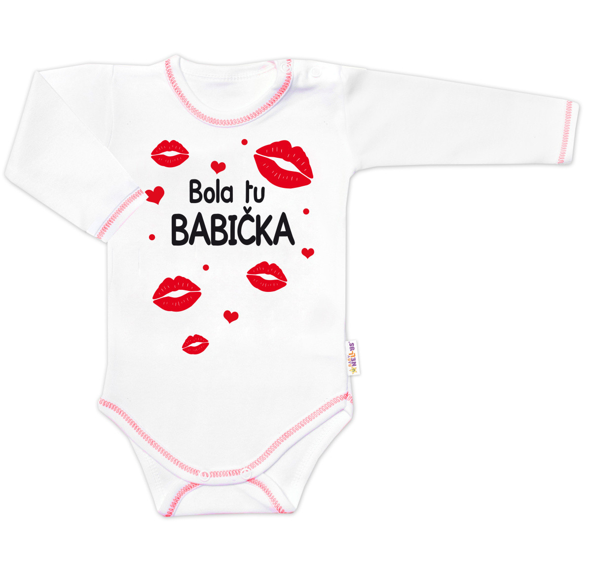 Baby Nellys Body dlouhý rukáv s vtipným textem  Bola tu BABIČKA vel.  86 Baby Nellys