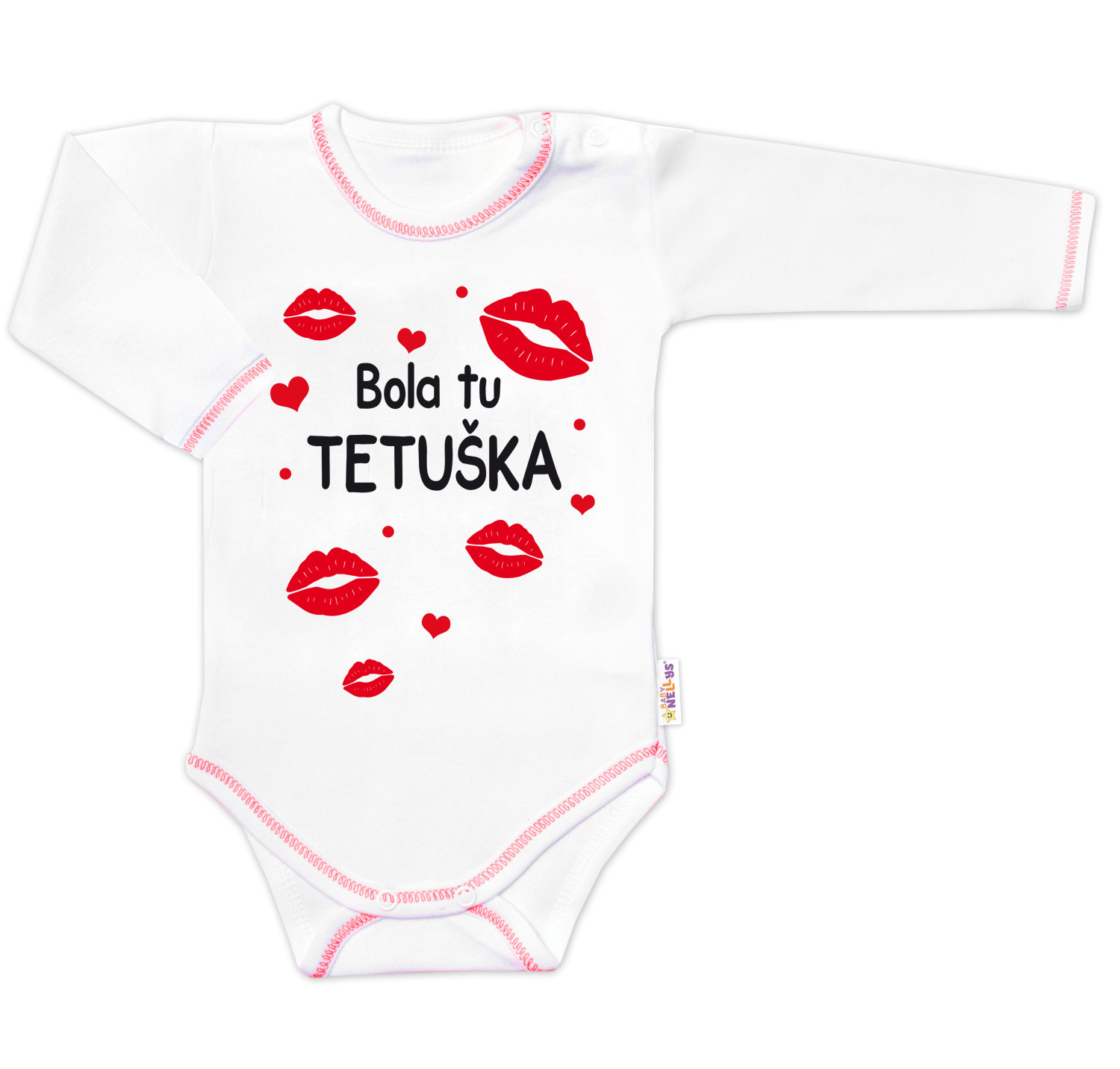Baby Nellys Body dlouhý rukáv s vtipným textem  Bola tu TETUŠKA vel.  62 Baby Nellys