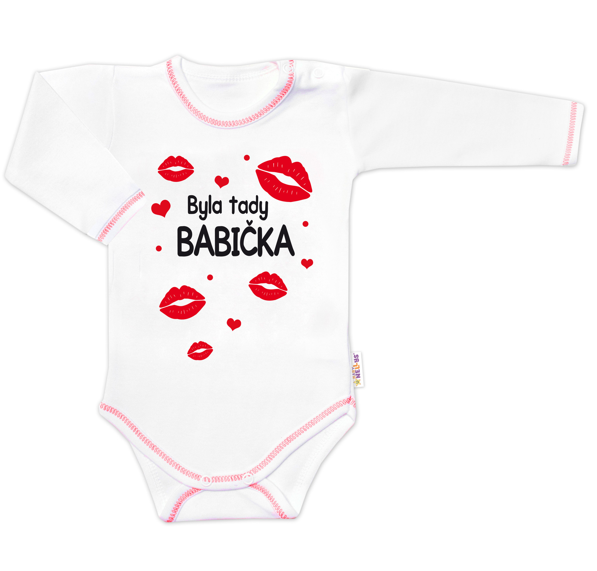 Baby Nellys Body dlouhý rukáv s vtipným textem