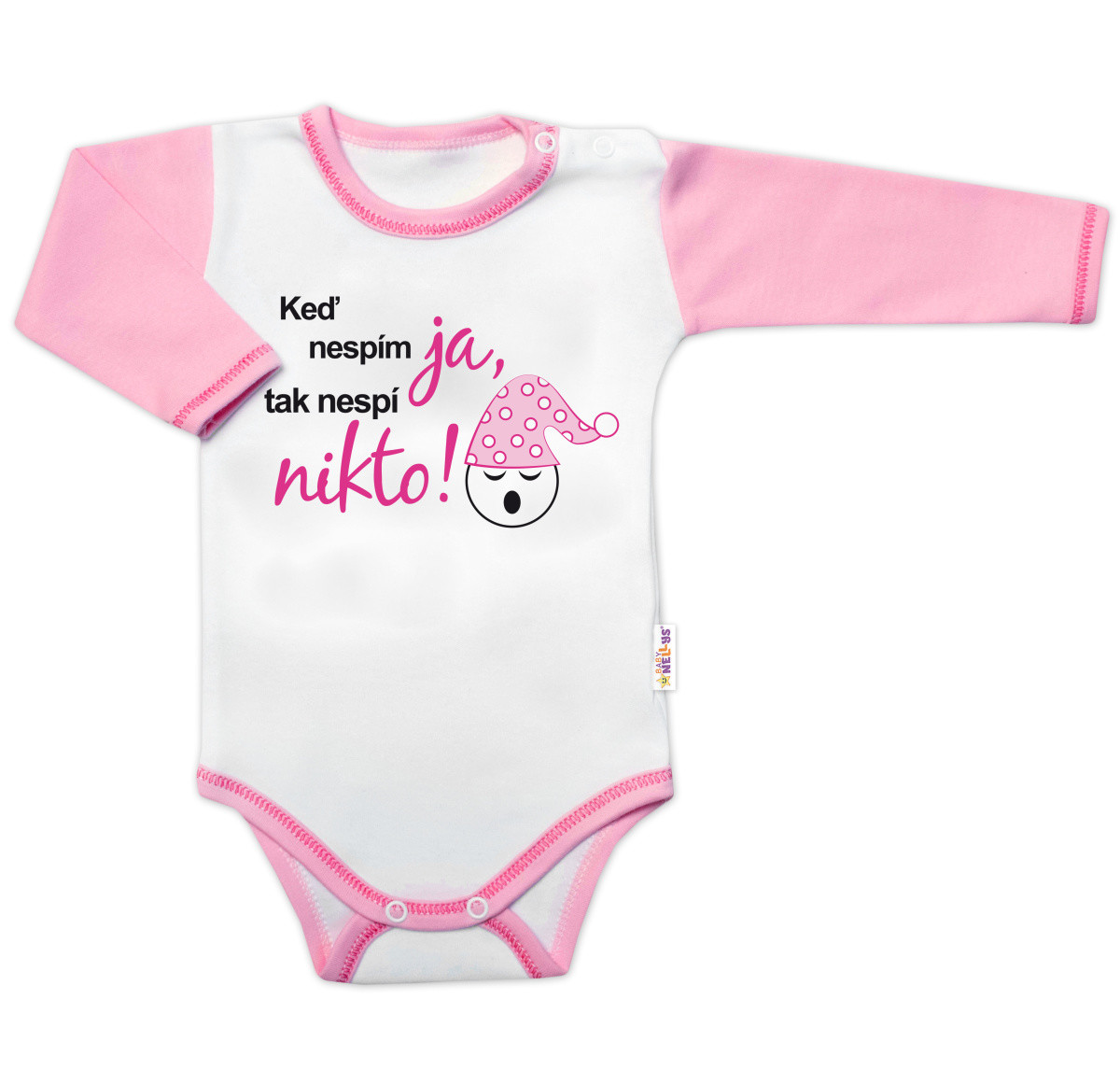 Baby Nellys Body dlouhý rukáv s vtipným textem