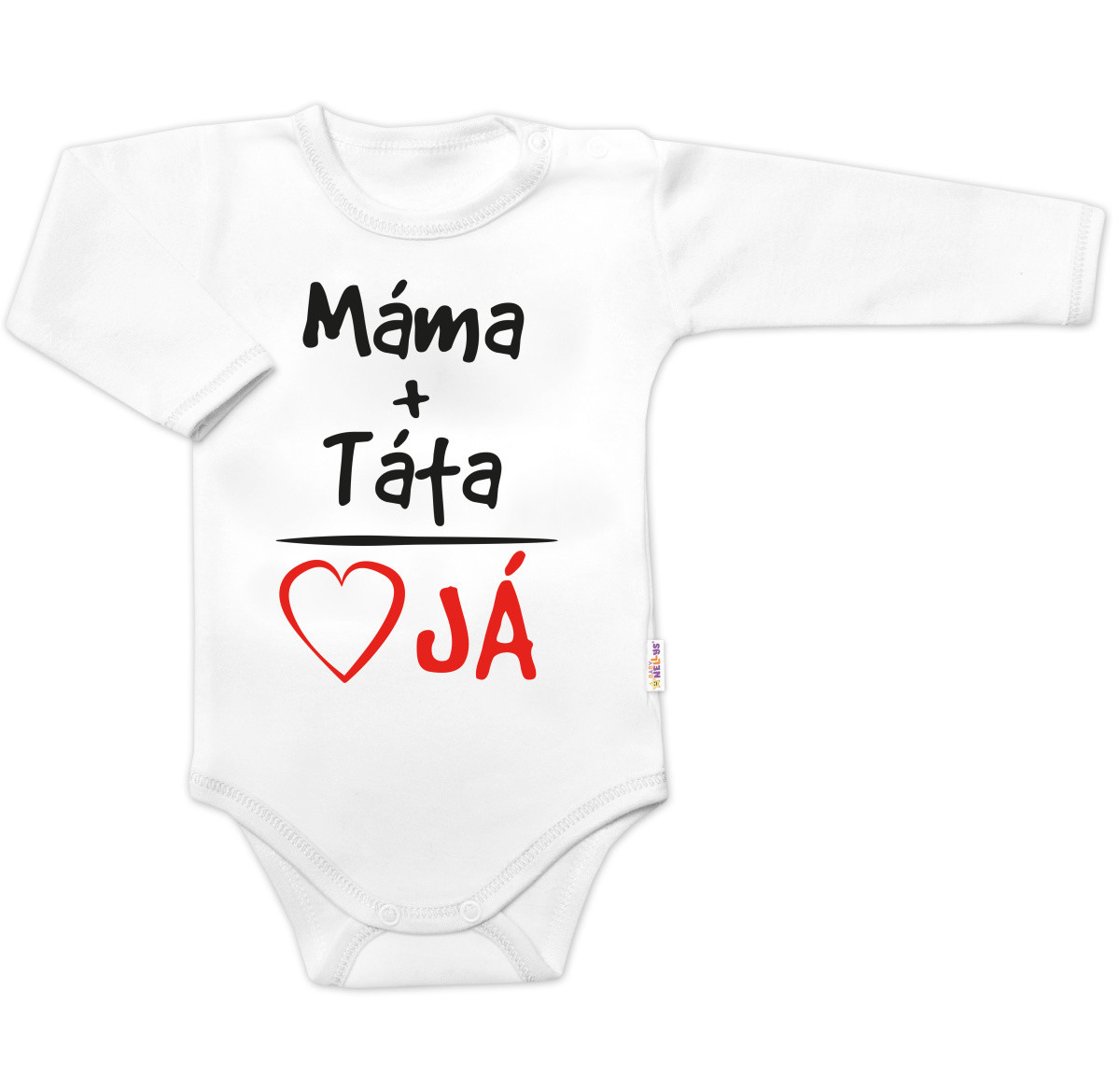Baby Nellys Body dlouhý rukáv s vtipným textem