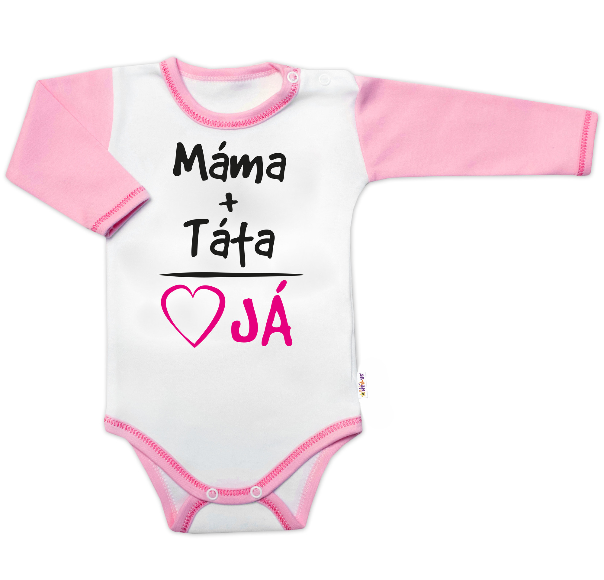 Baby Nellys Body dlouhý rukáv s vtipným textem