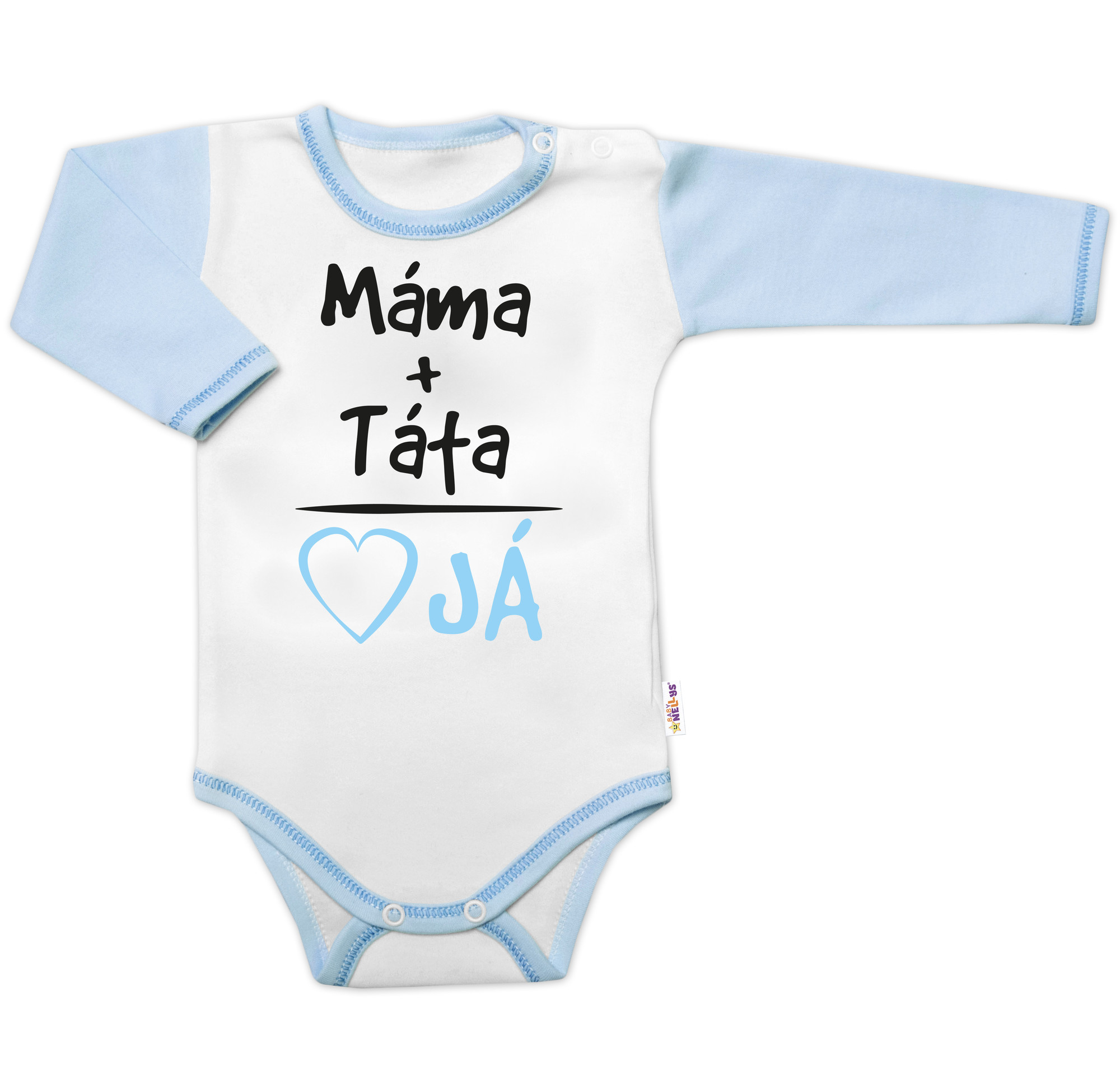 Baby Nellys Body dlouhý rukáv s vtipným textem
