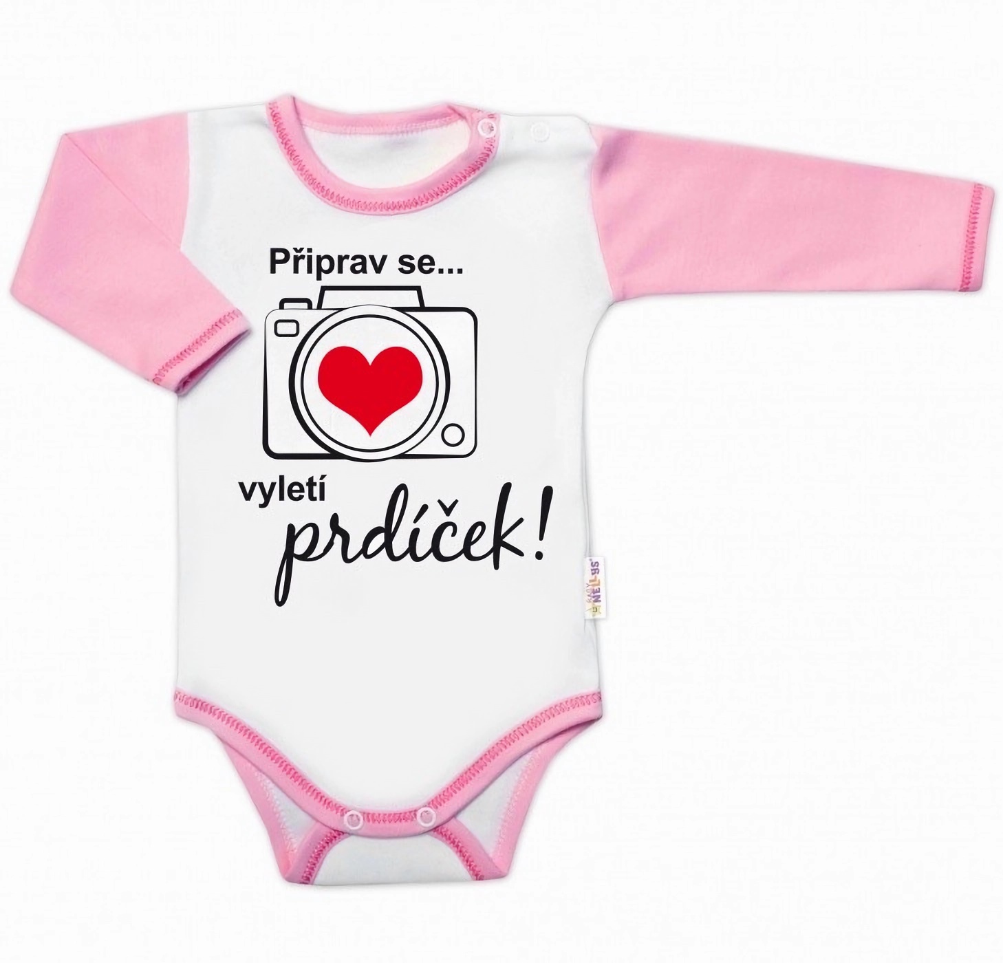 Baby Nellys Body dlouhý rukáv s vtipným textem