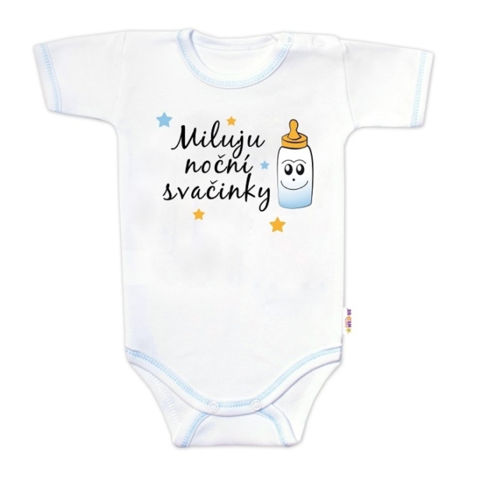 Baby Nellys Body kr. rukáv - Miluju noční svačinky
