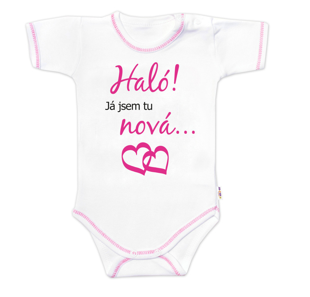 Baby Nellys Body kr. rukáv s vtipným textem