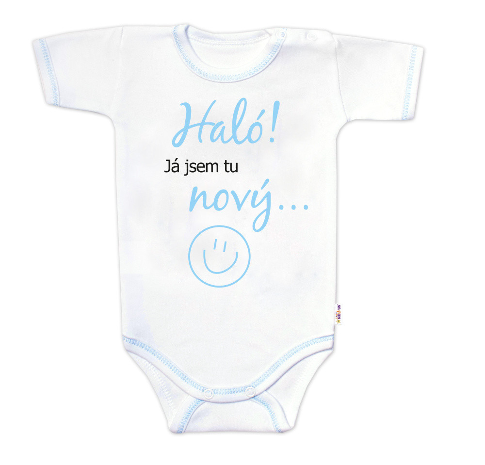 Baby Nellys Body kr. rukáv s vtipným textem