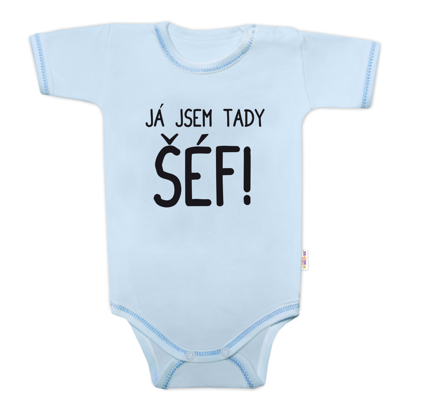 Baby Nellys Body kr. rukáv s vtipným textem