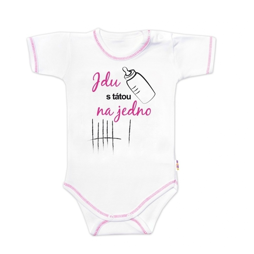 Baby Nellys Body kr. rukáv s vtipným textem