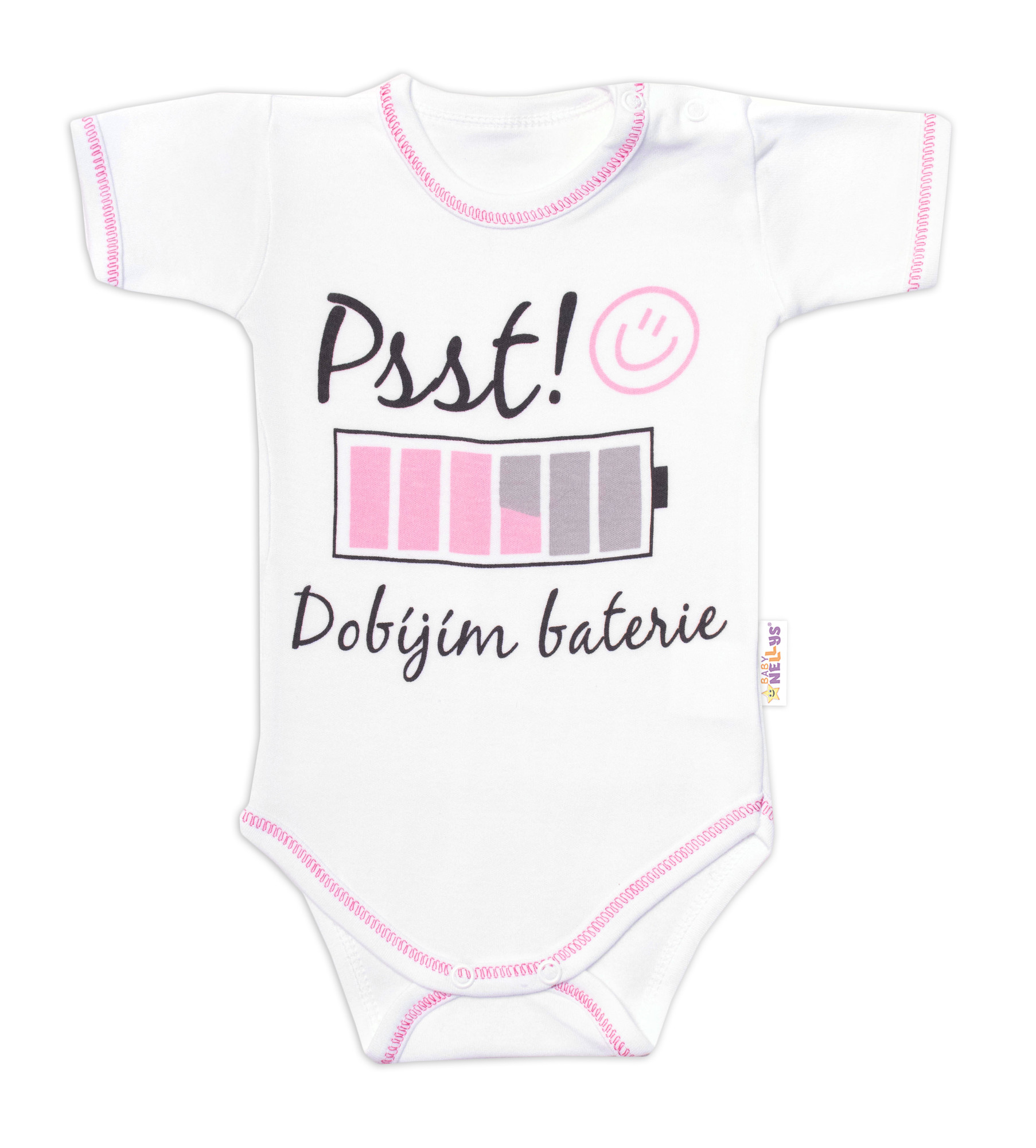 Baby Nellys Body kr. rukáv s vtipným textem