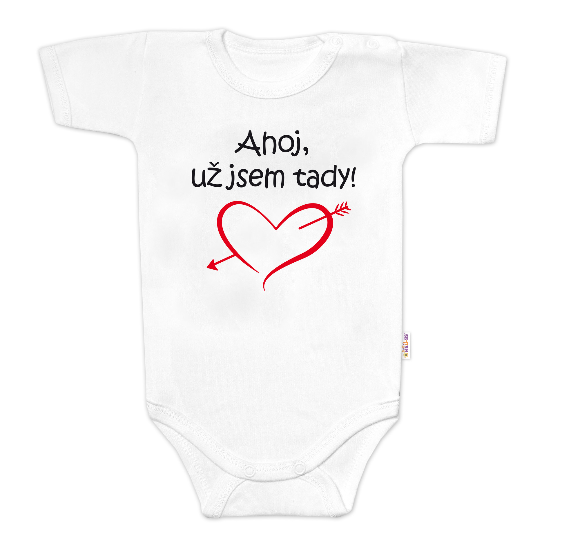 Baby Nellys Body krátký rukáv Ahoj už jsem tady!